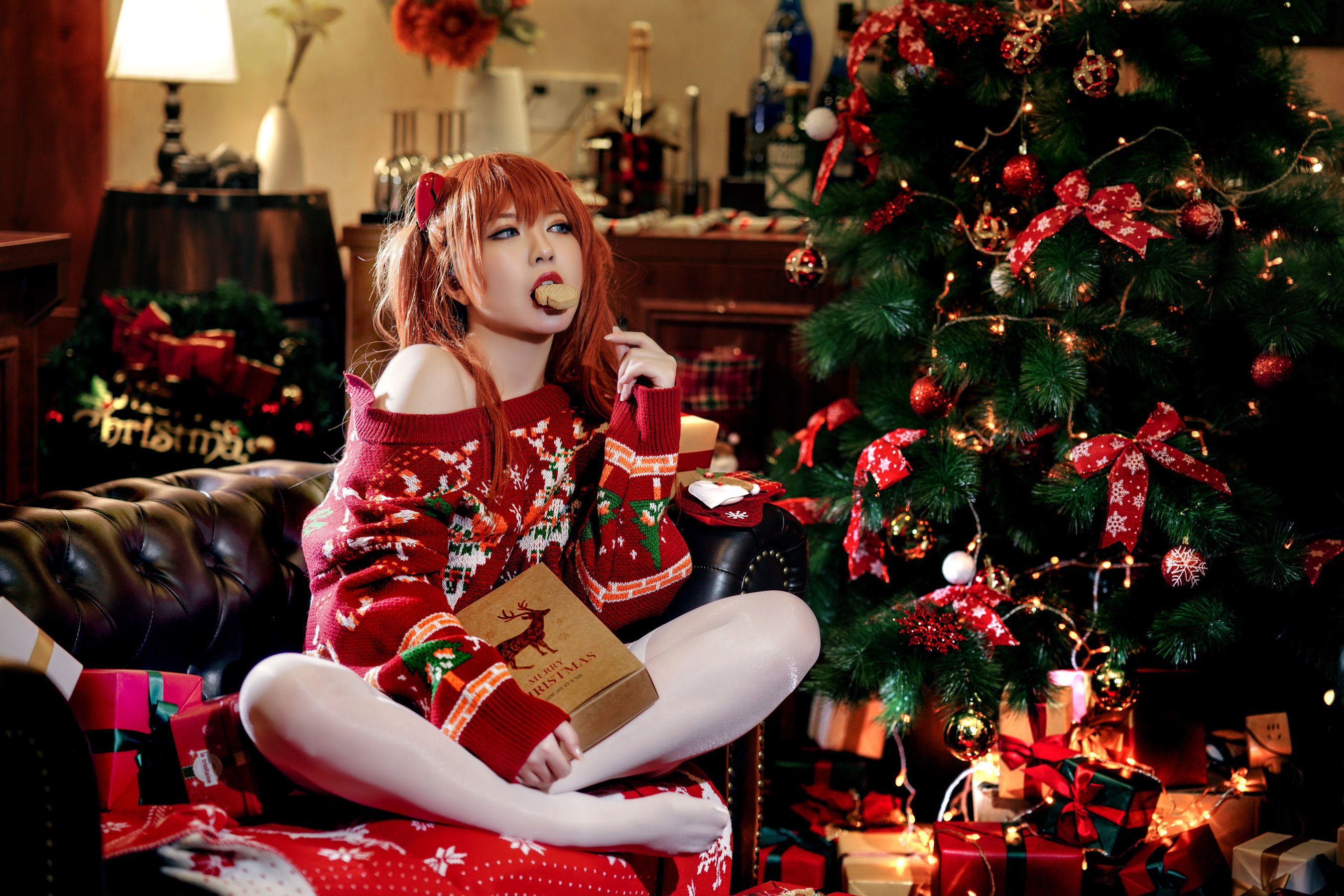 Ban Ban Zi คอสเพลย์ Shikinami Asuka Christmas