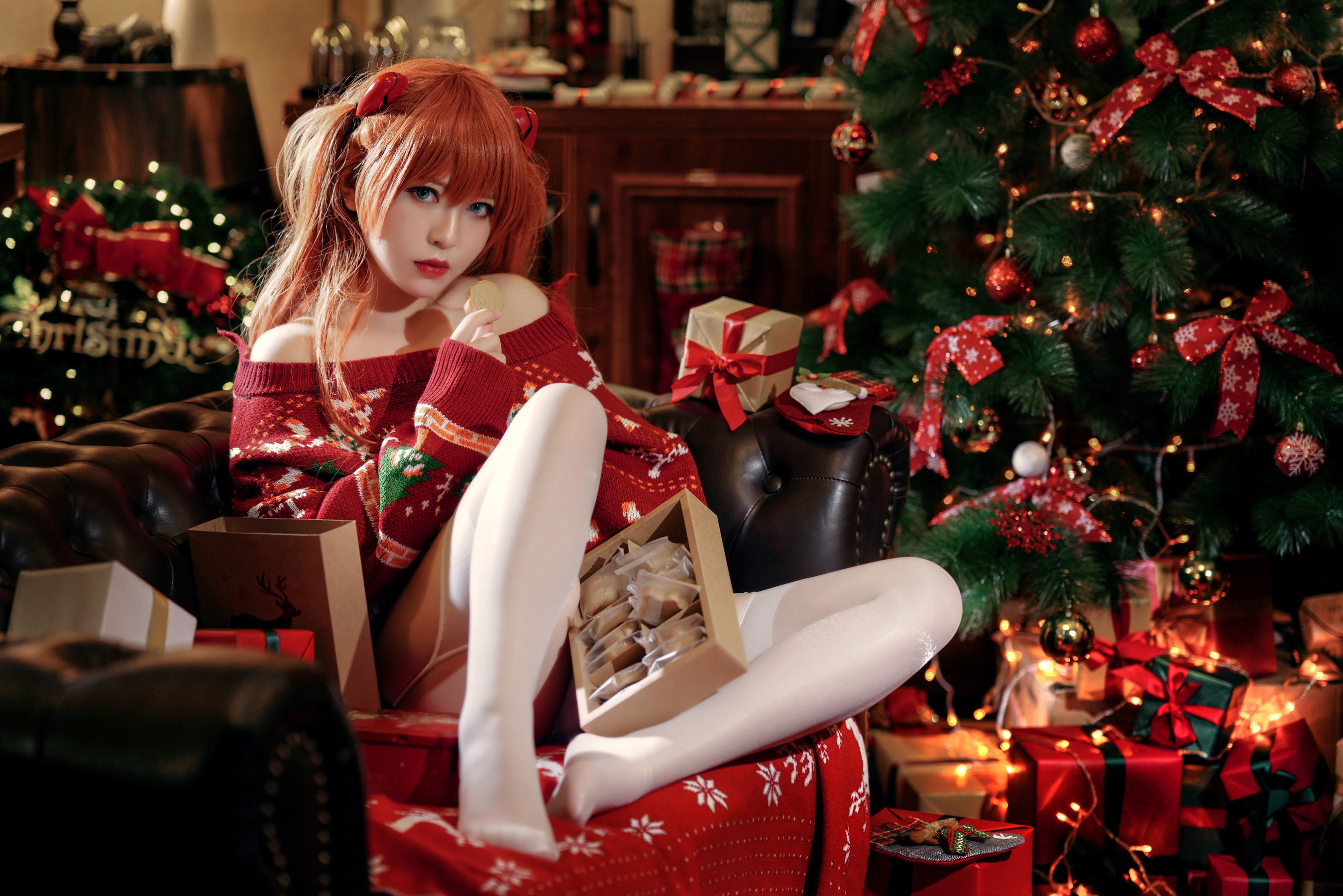 Ban Ban Zi คอสเพลย์ Shikinami Asuka Christmas
