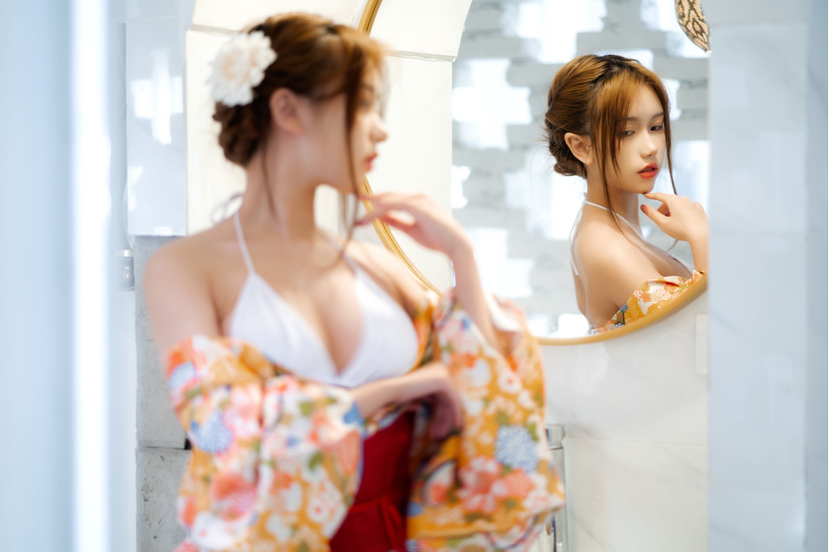 [网红COSER写真] 一北亦北 - 和服泳装