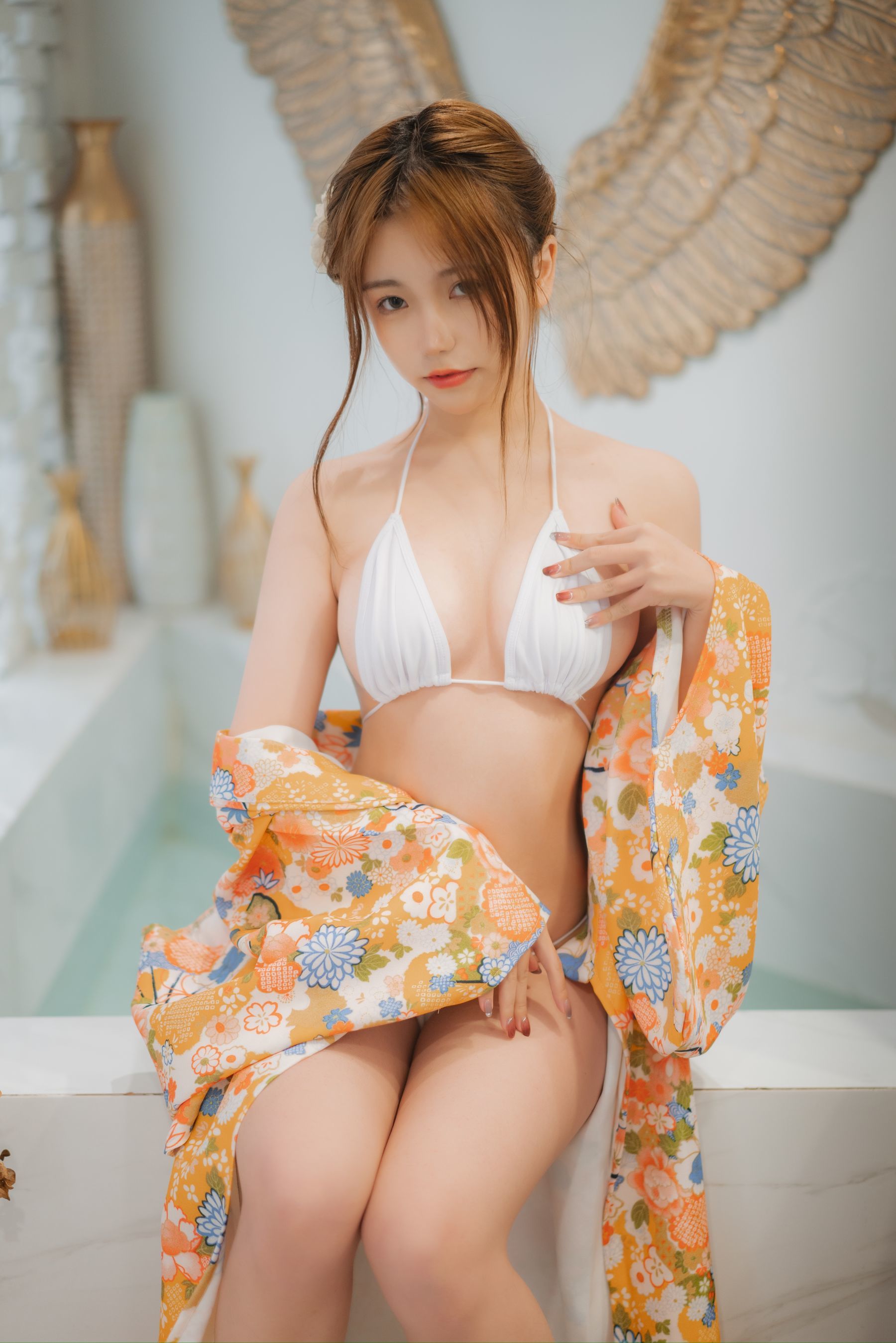[网红COSER写真] 一北亦北 - 和服泳装