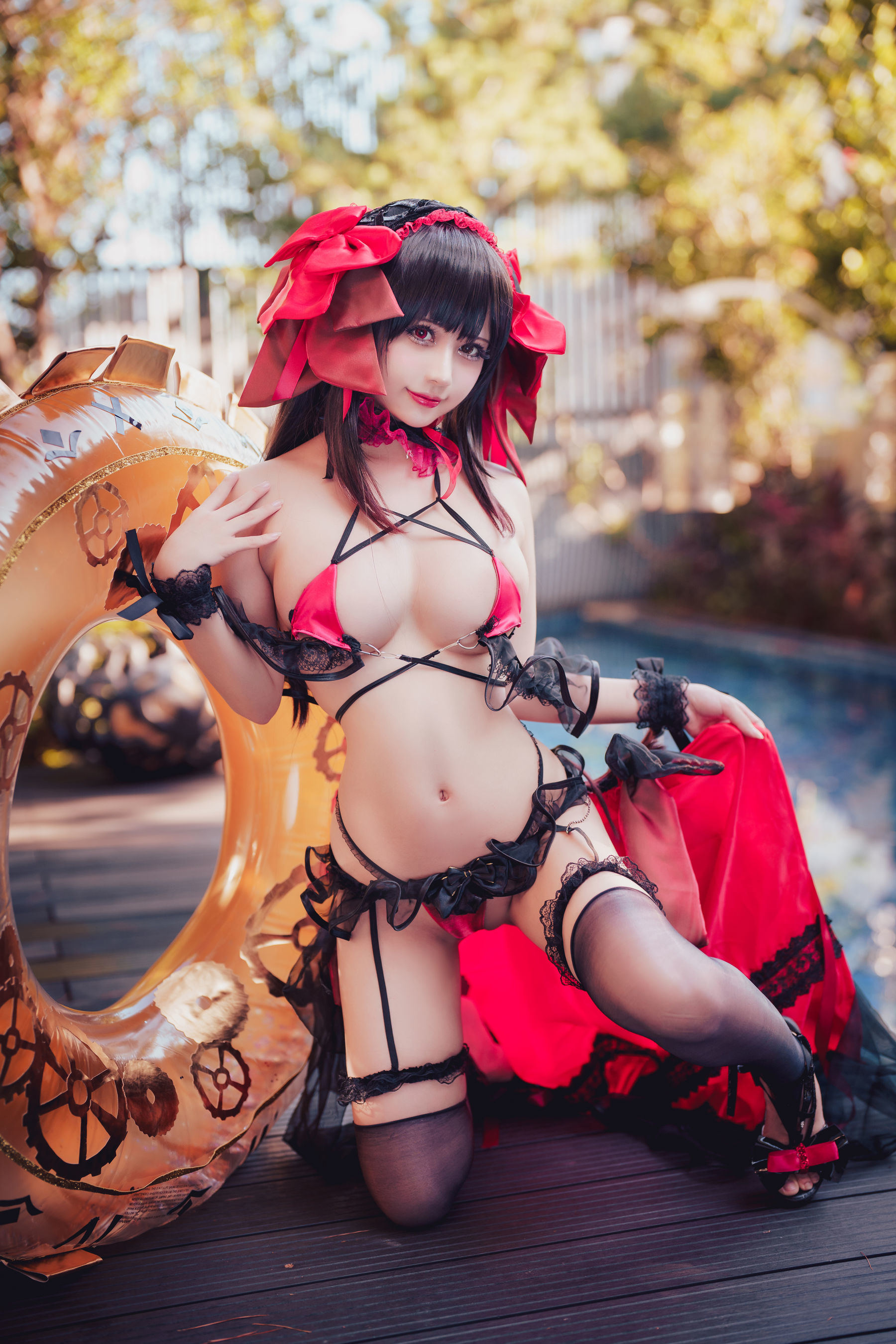 [网红COSER写真] 沖田凜花Rinka - Kurumi Tokisaki Swimsuit