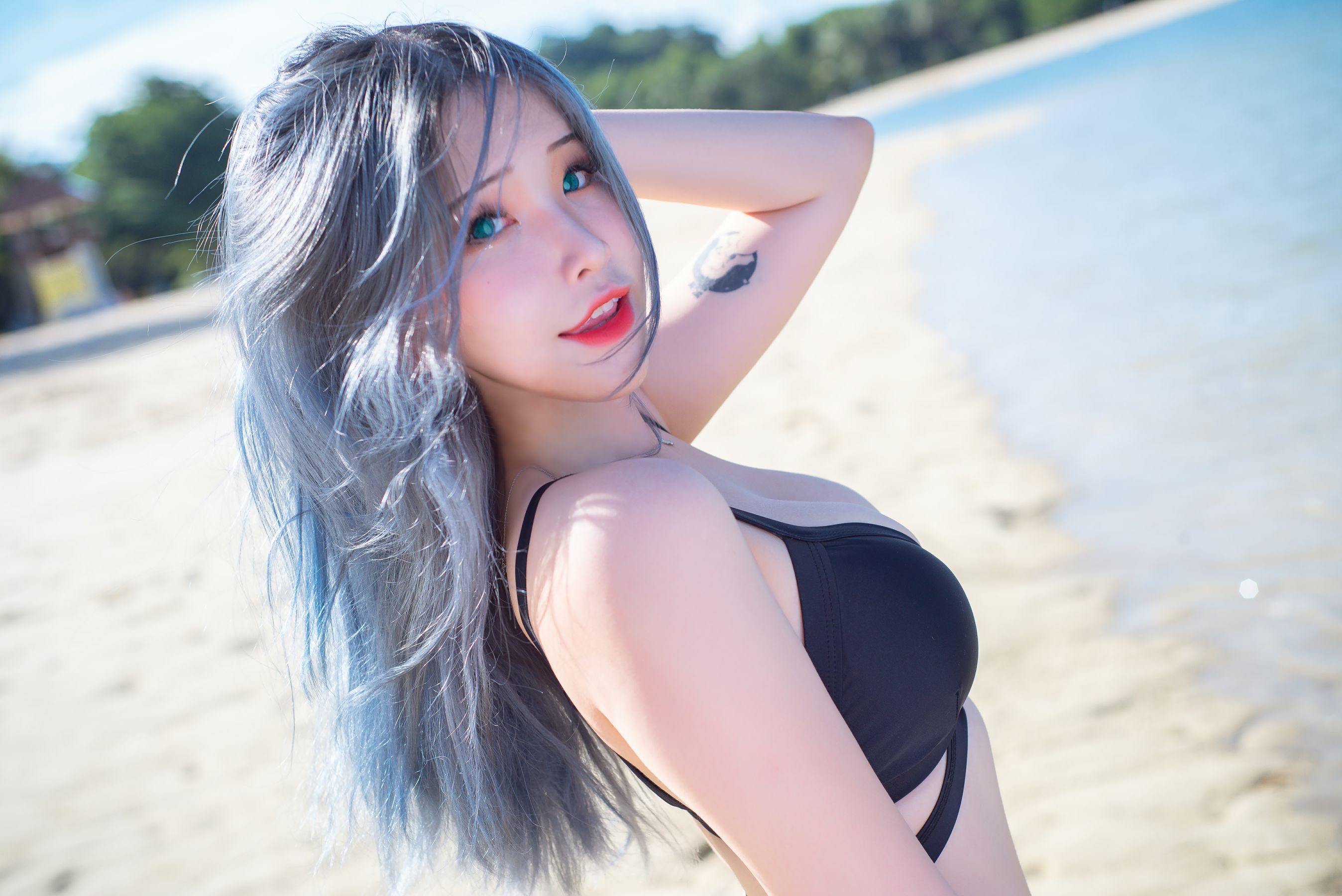 [网红COSER写真] 花リリ(Plant Lily) - Beach lily
