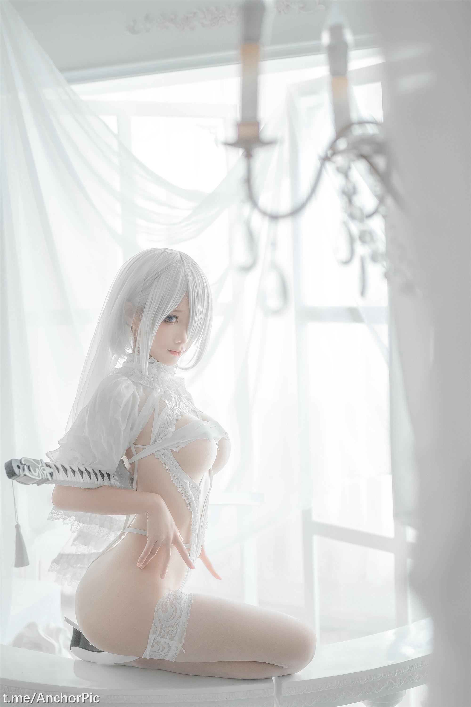 蠢沫沫 - 2B 白いウェディングドレス 60P
