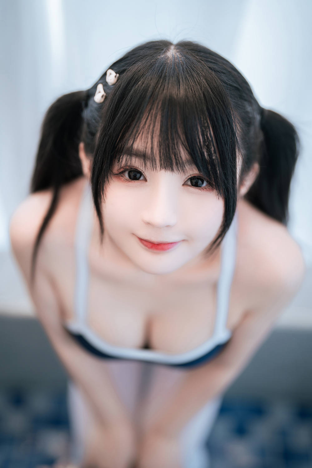 ซากุไร นิงนิง ถุงเท้าขาว ชุดว่ายน้ำโรงเรียน