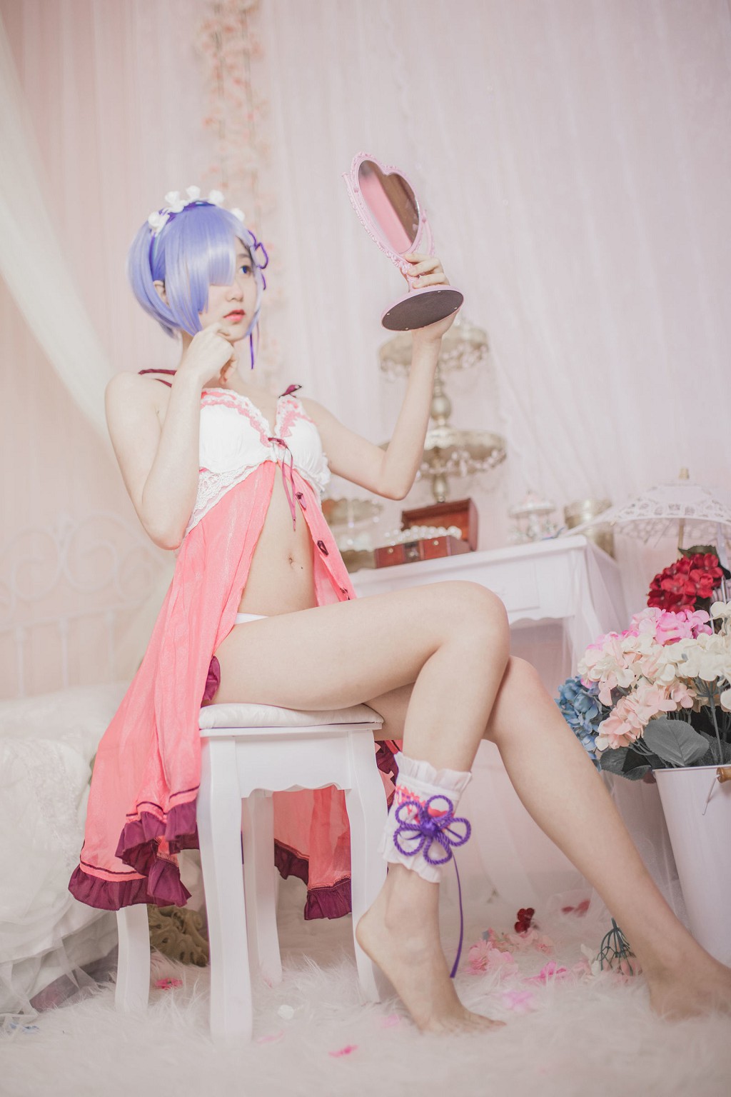 มู่เมี่ยนเมี่ยนOwO 《เรมชุดนอน》 [คอสเพลเยอร์สาวสวย] หนังสือภาพ [24P