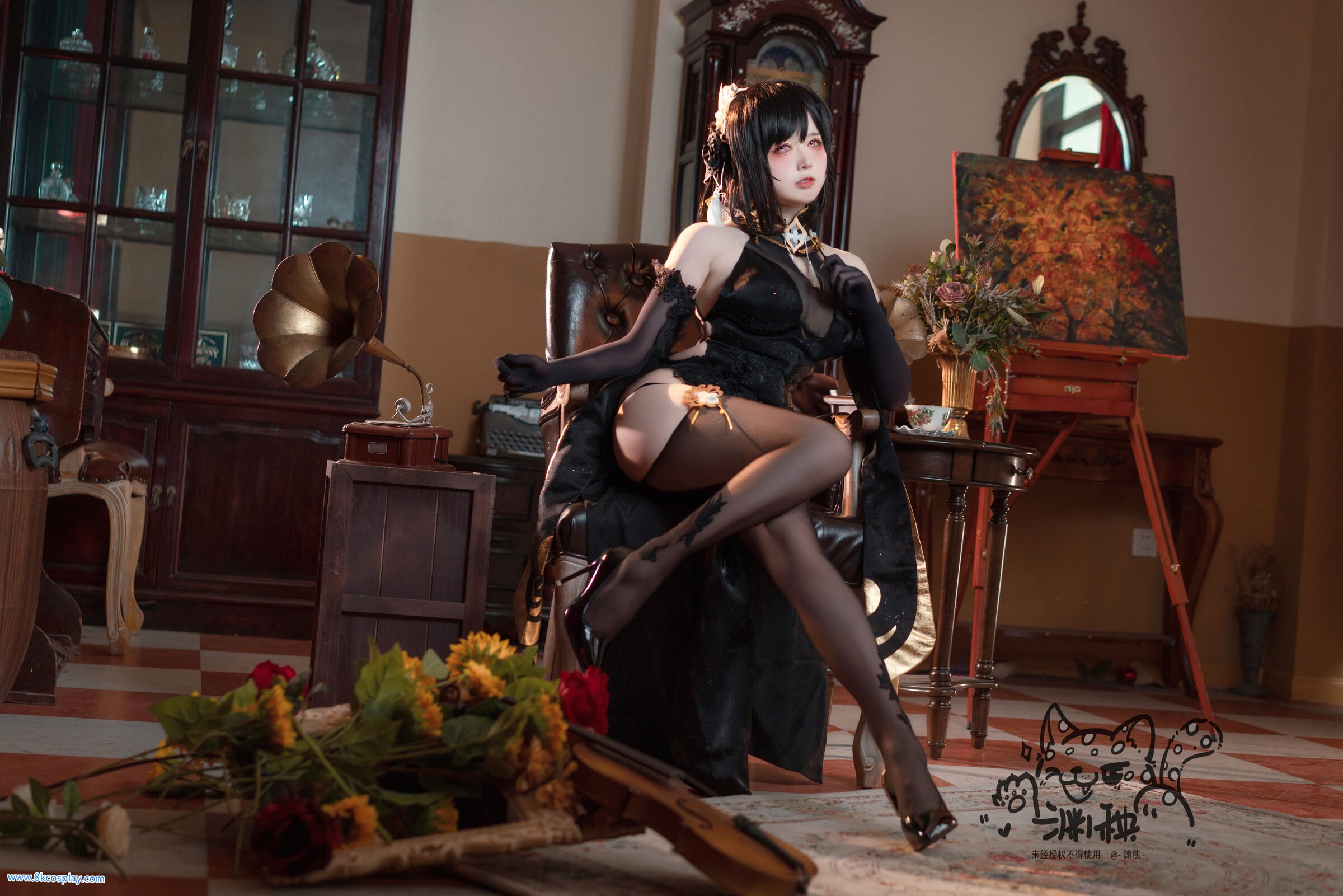 Abyss Yang] Trấn Hải Kỳ Phụng Chen Hai Bích Lam Hàng Tuyến Azur Lane Qi Pao