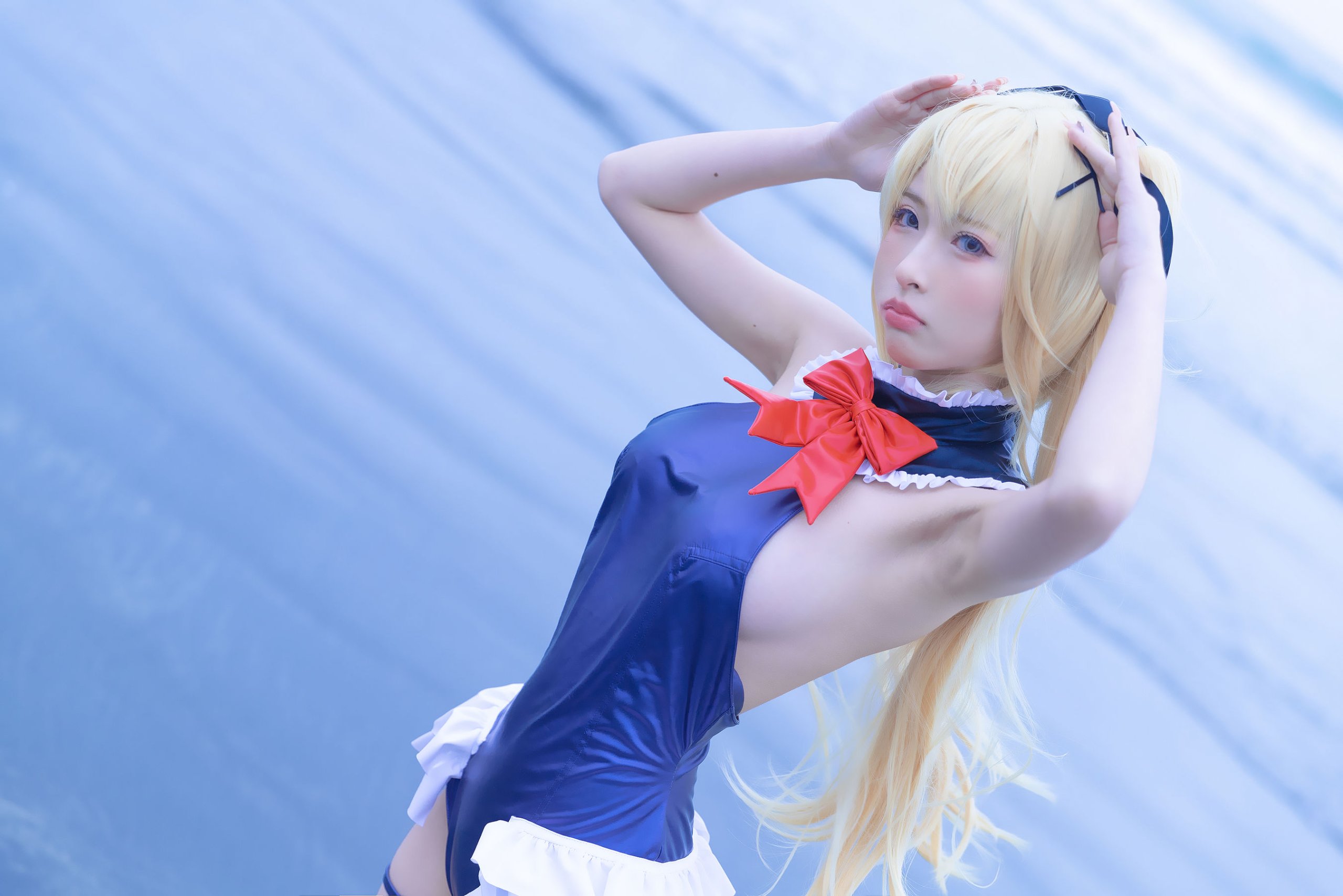 [清水由乃] 玛丽萝丝蓝色泳衣