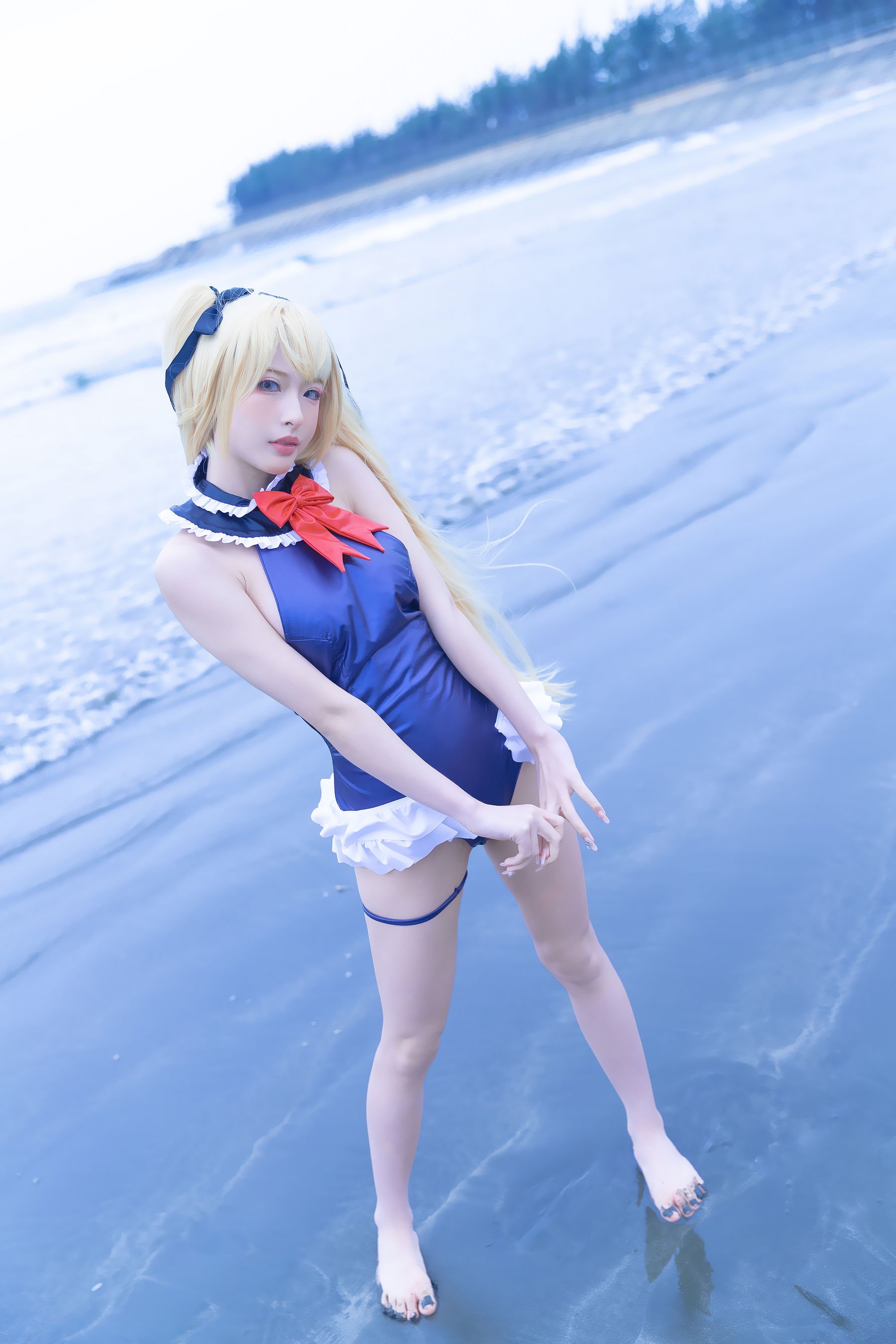 [清水由乃] 玛丽萝丝蓝色泳衣