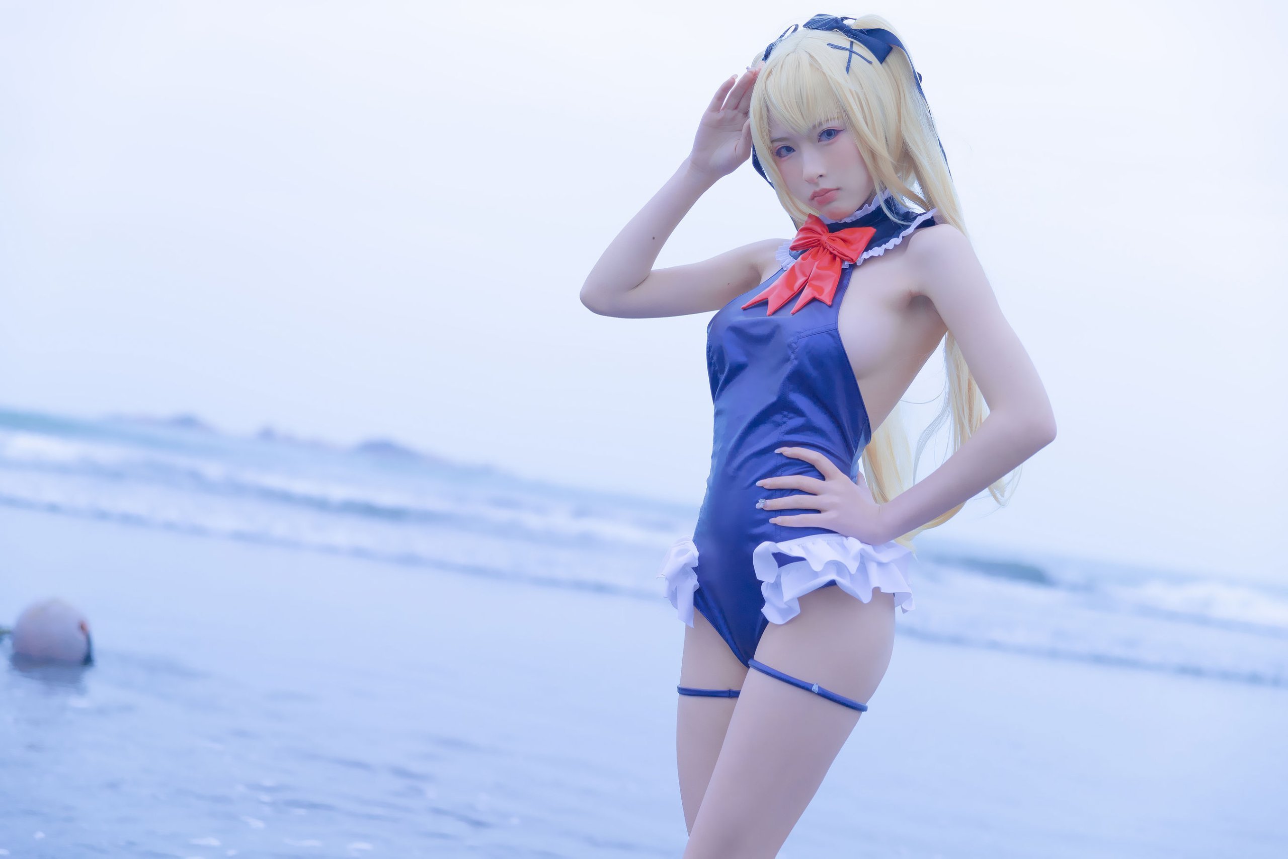 [清水由乃] 玛丽萝丝蓝色泳衣