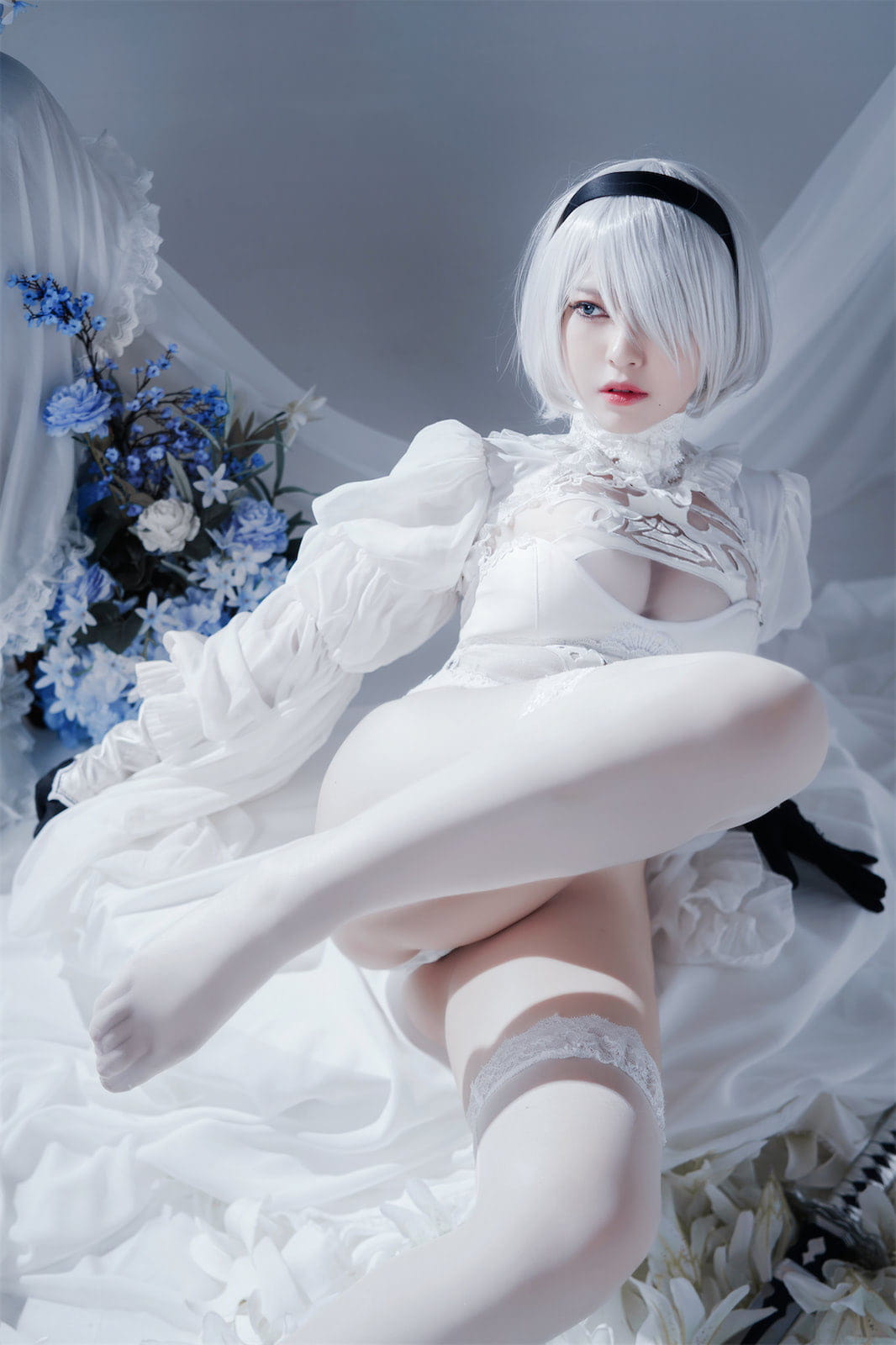 半半子 Nier Automata 2B白礼服 Cosplay 51P