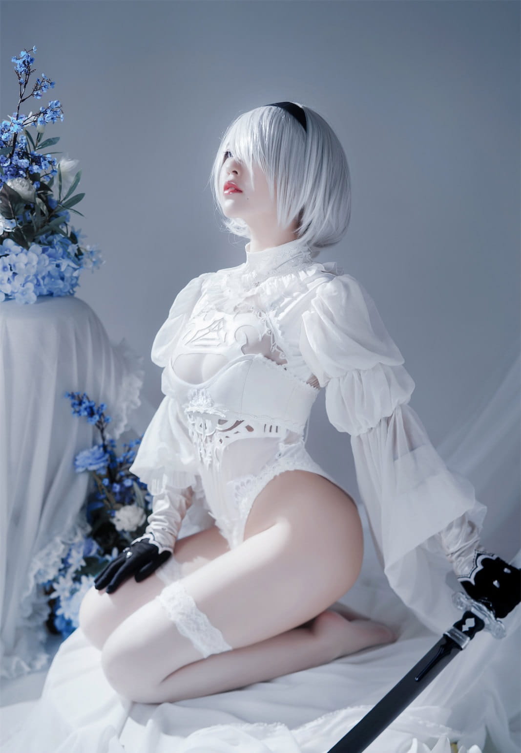 半半子 Nier Automata 2B白礼服 Cosplay 51P
