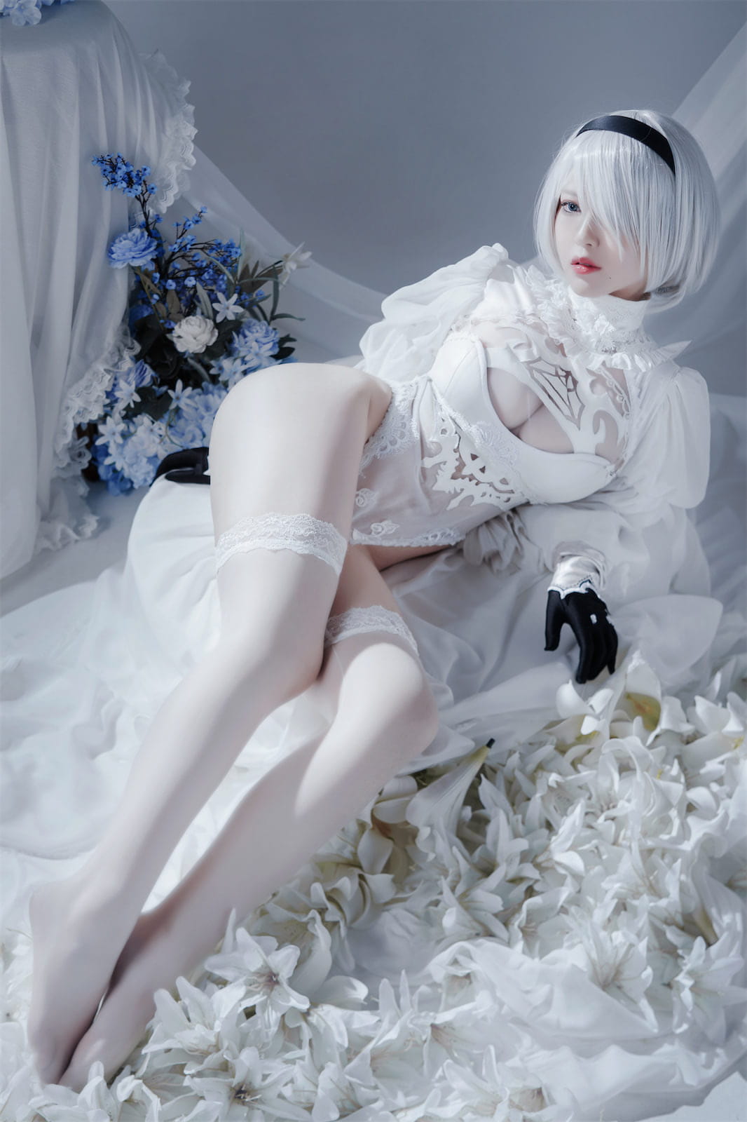 半半子 Nier Automata 2B白礼服 Cosplay 51P
