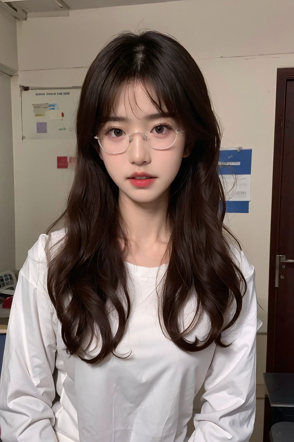 นักเรียนหญิงมัธยมปลายสวมชุดเซเลอร์ในห้องเรียน