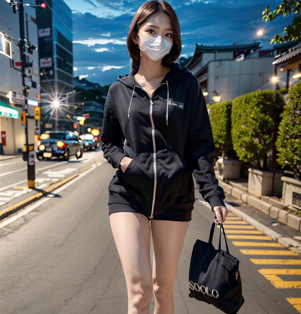 Chụp ảnh đường phố buổi tối: Cô gái cao ráo xinh đẹp mặc quần legging màu trắng.