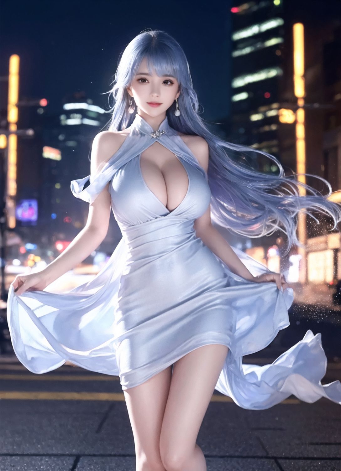 銀發巨乳美少女優雅寫真