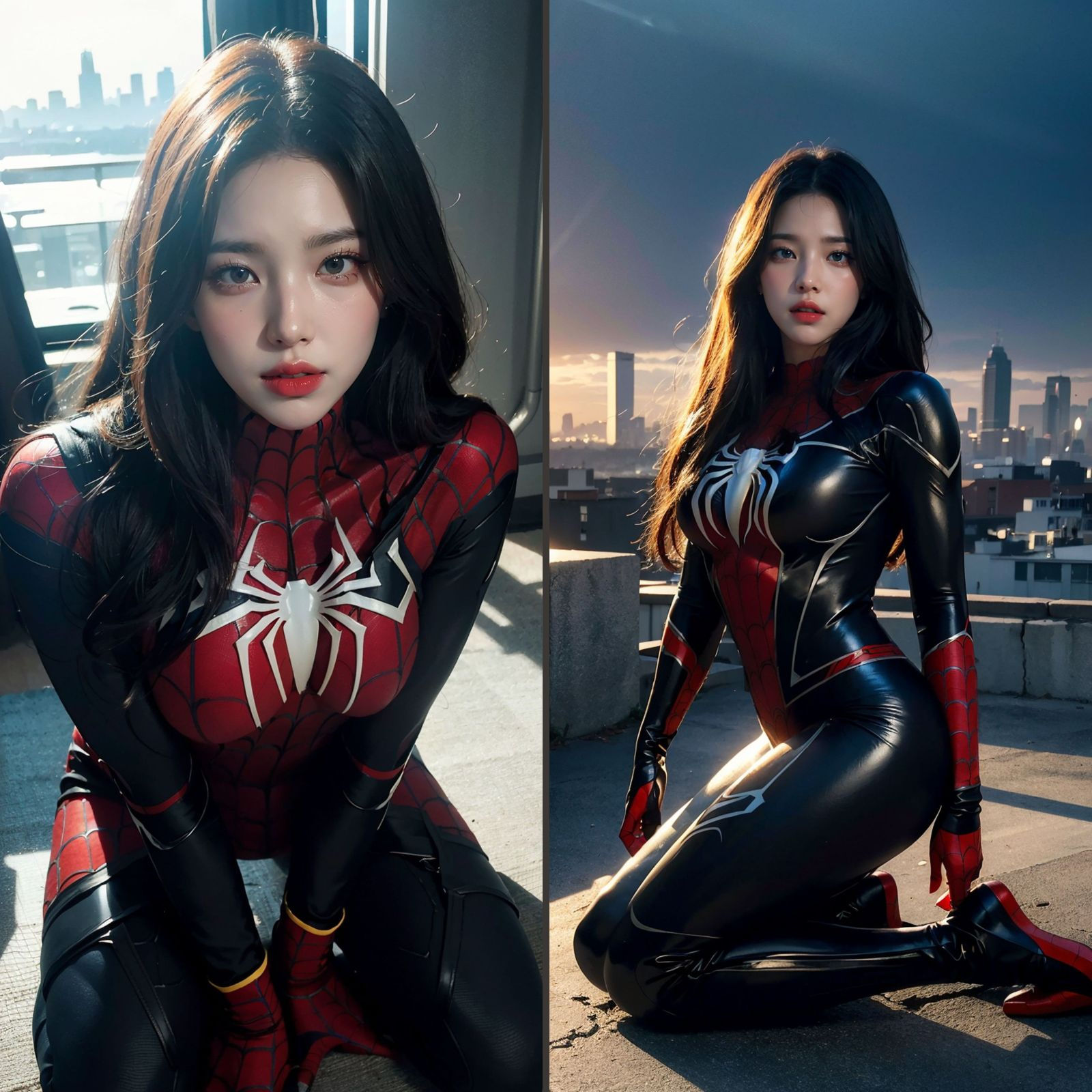 스파이더맨 타이트 슈트 미소녀