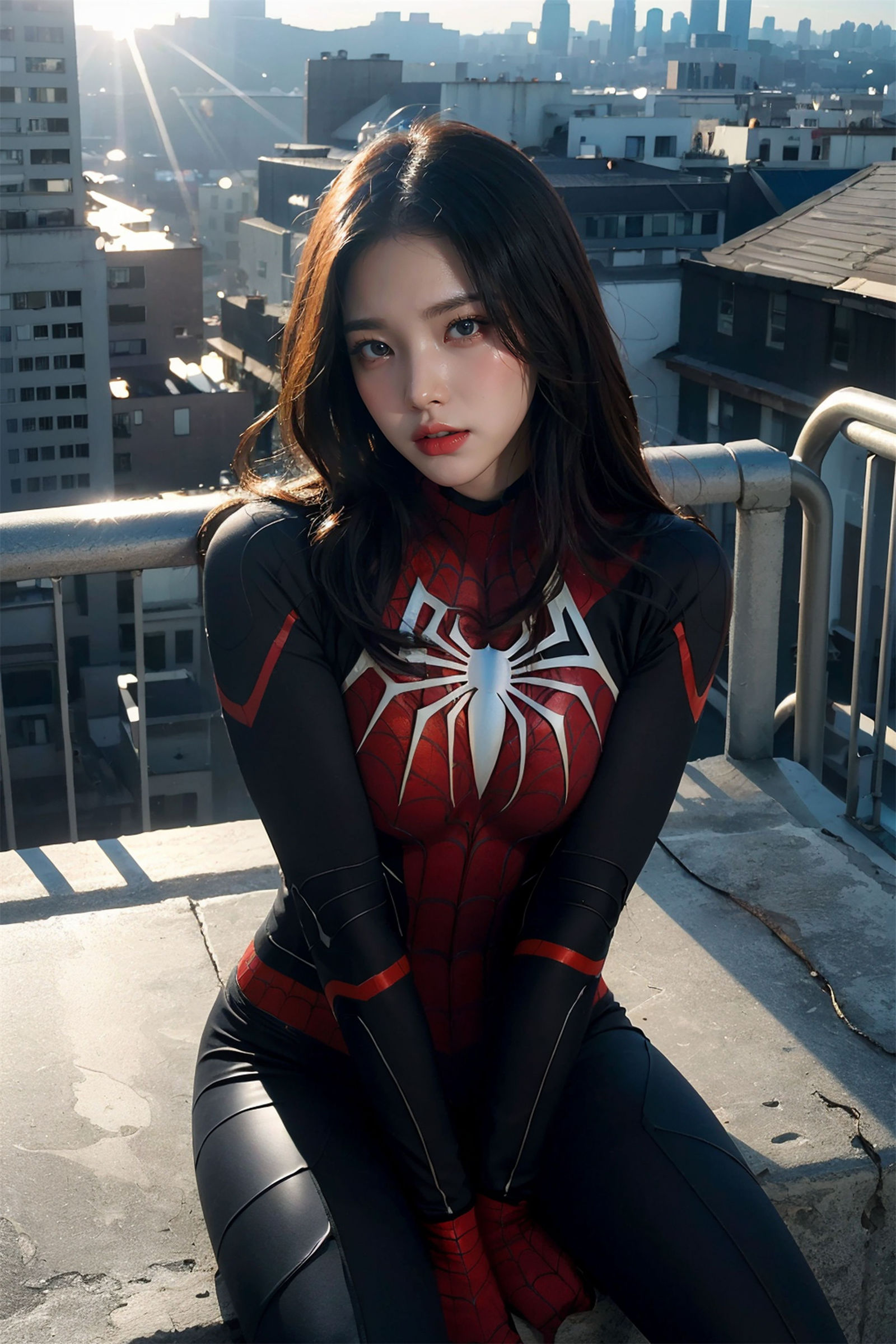 스파이더맨 타이트 슈트 미소녀