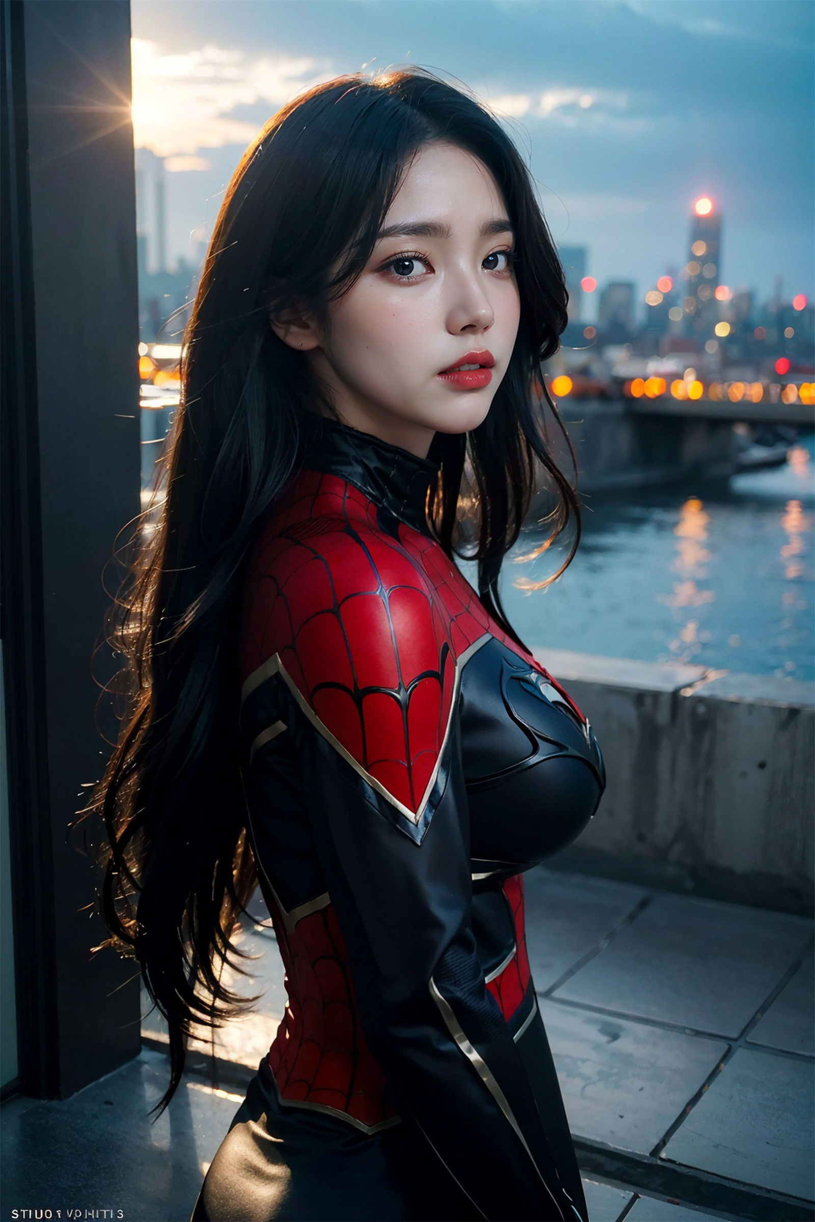 스파이더맨 타이트 슈트 미소녀