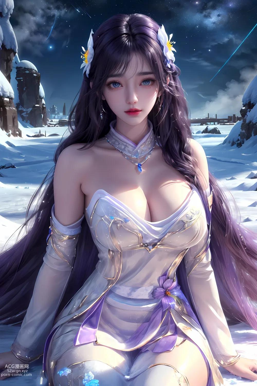 Kuzan AI动漫女角：完美世界云曦水池紫衣 63P