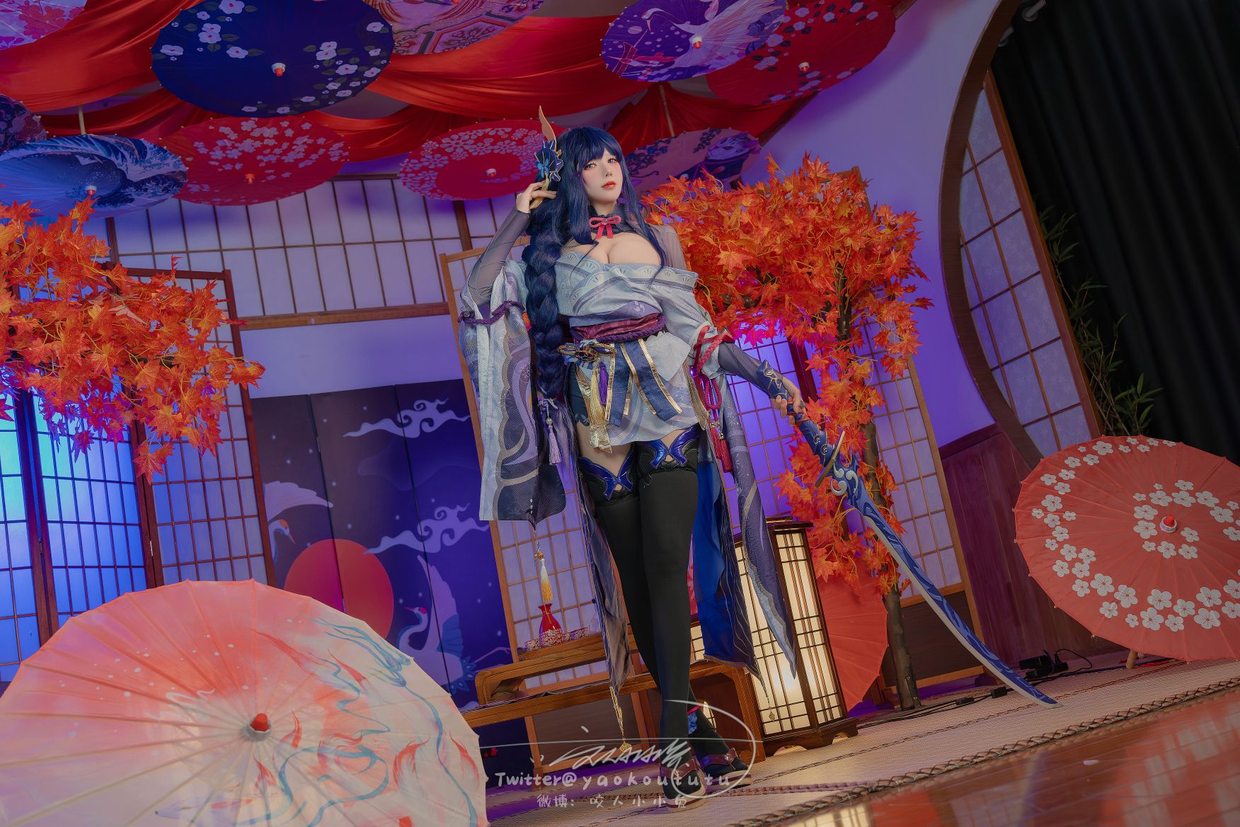 咬人小小兔(咬一口兔娘) - 3月作品 原神雷电将军 [76P1V-1.43G]