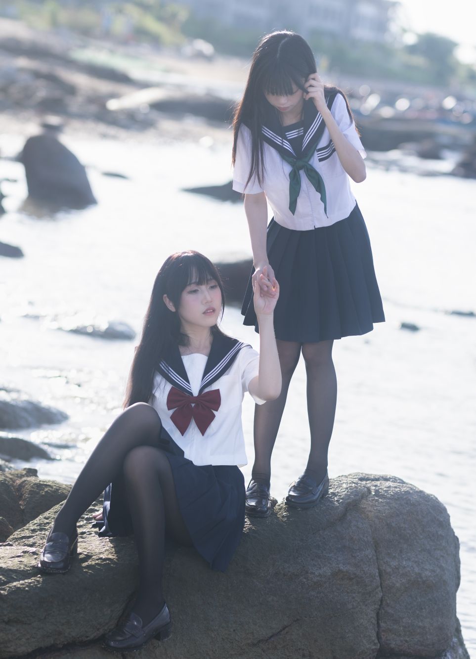 不呆猫&三無人型 - 水手服百合黑丝