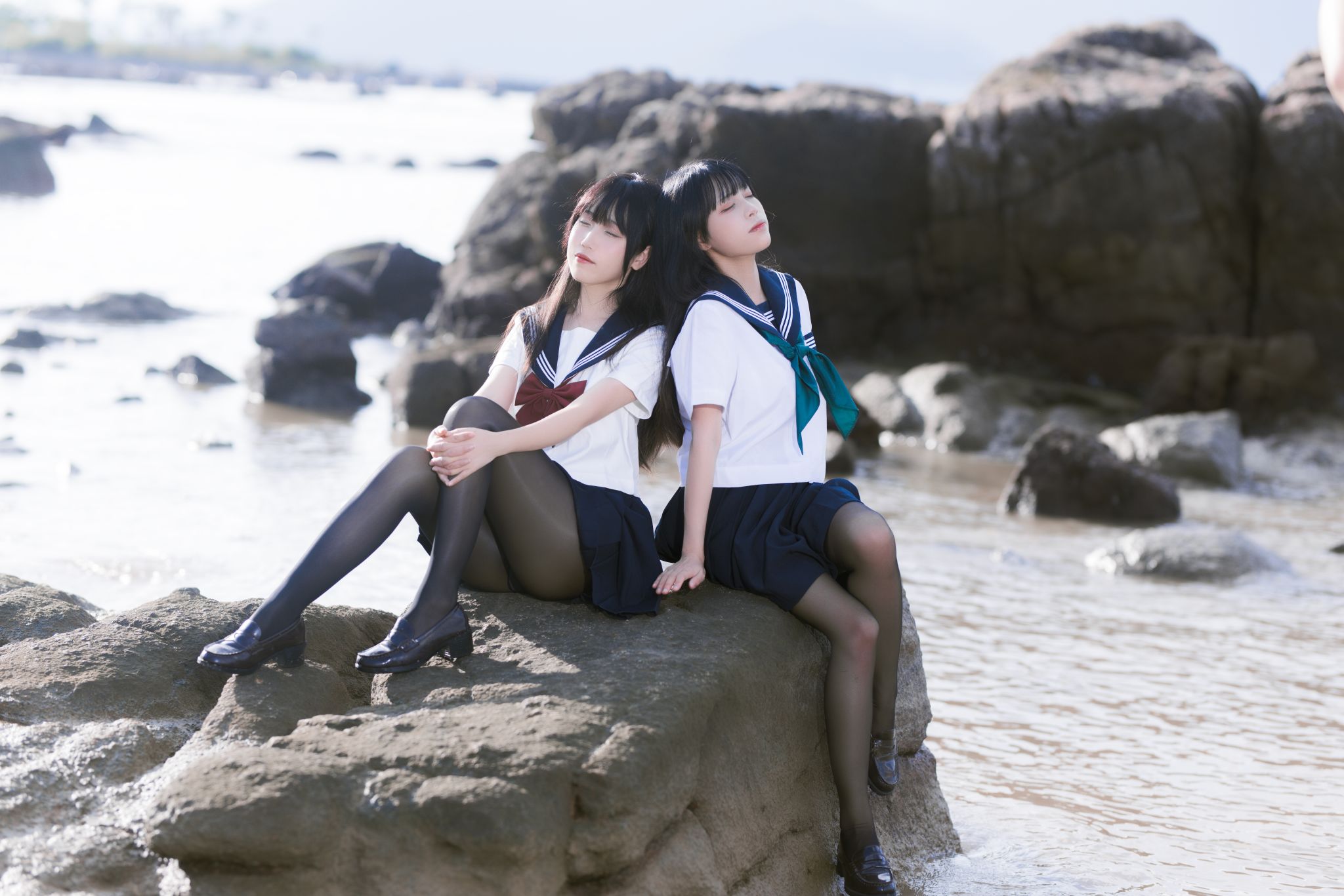 不呆猫&三無人型 - 水手服百合黑丝