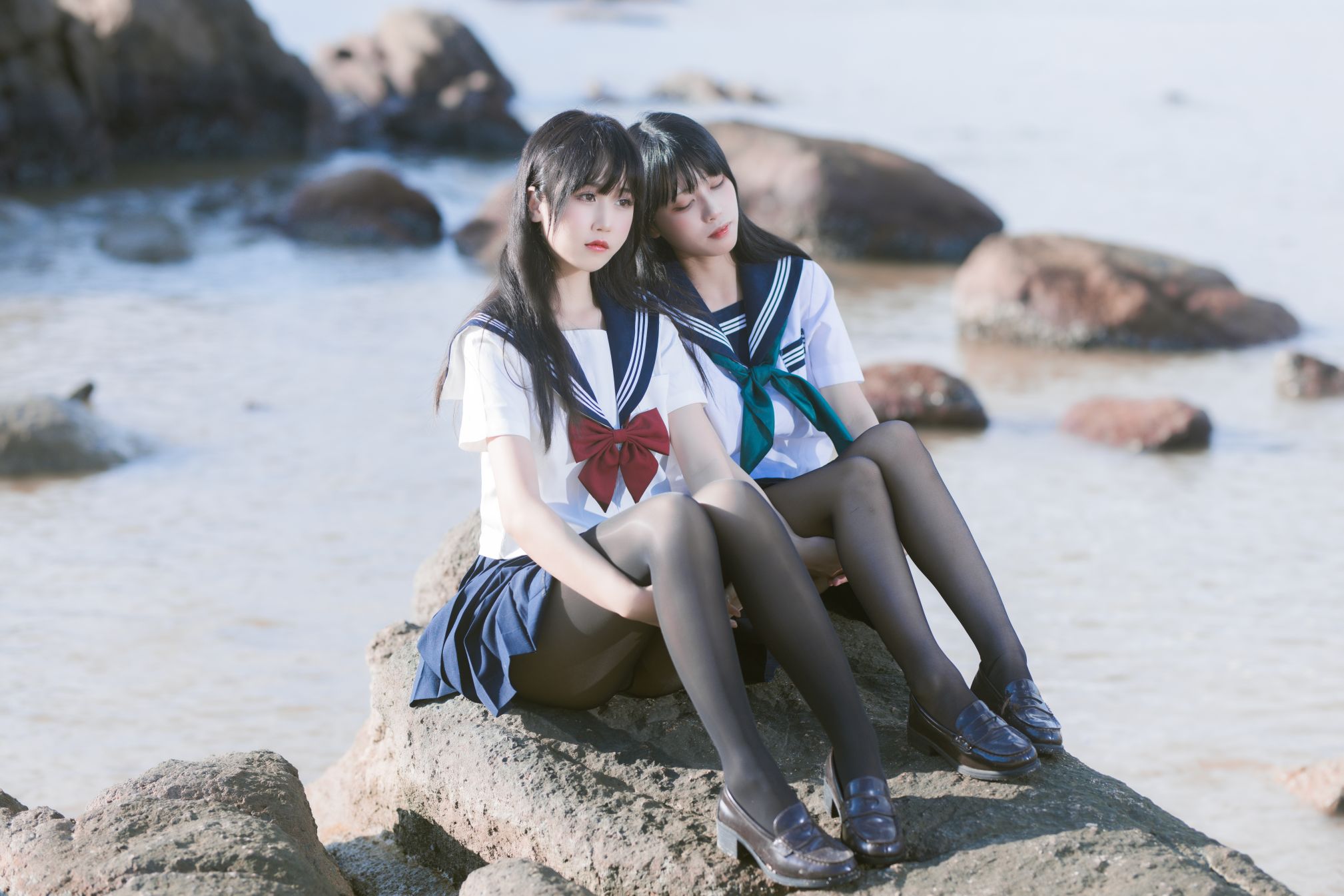 不呆猫&三無人型 - 水手服百合黑丝
