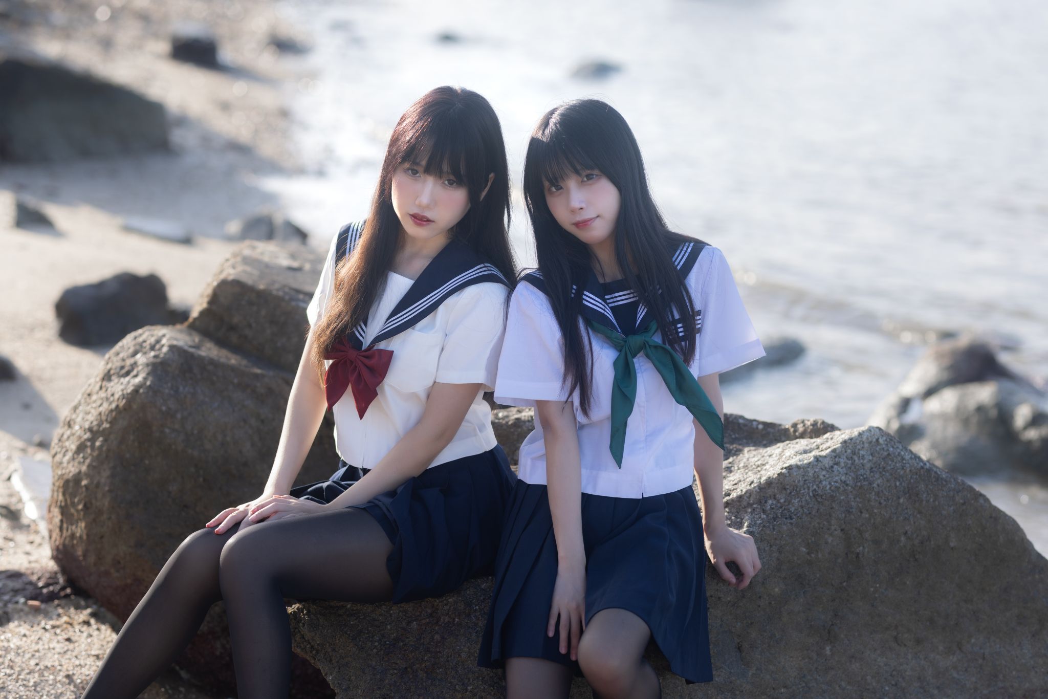 不呆猫&三無人型 - 水手服百合黑丝