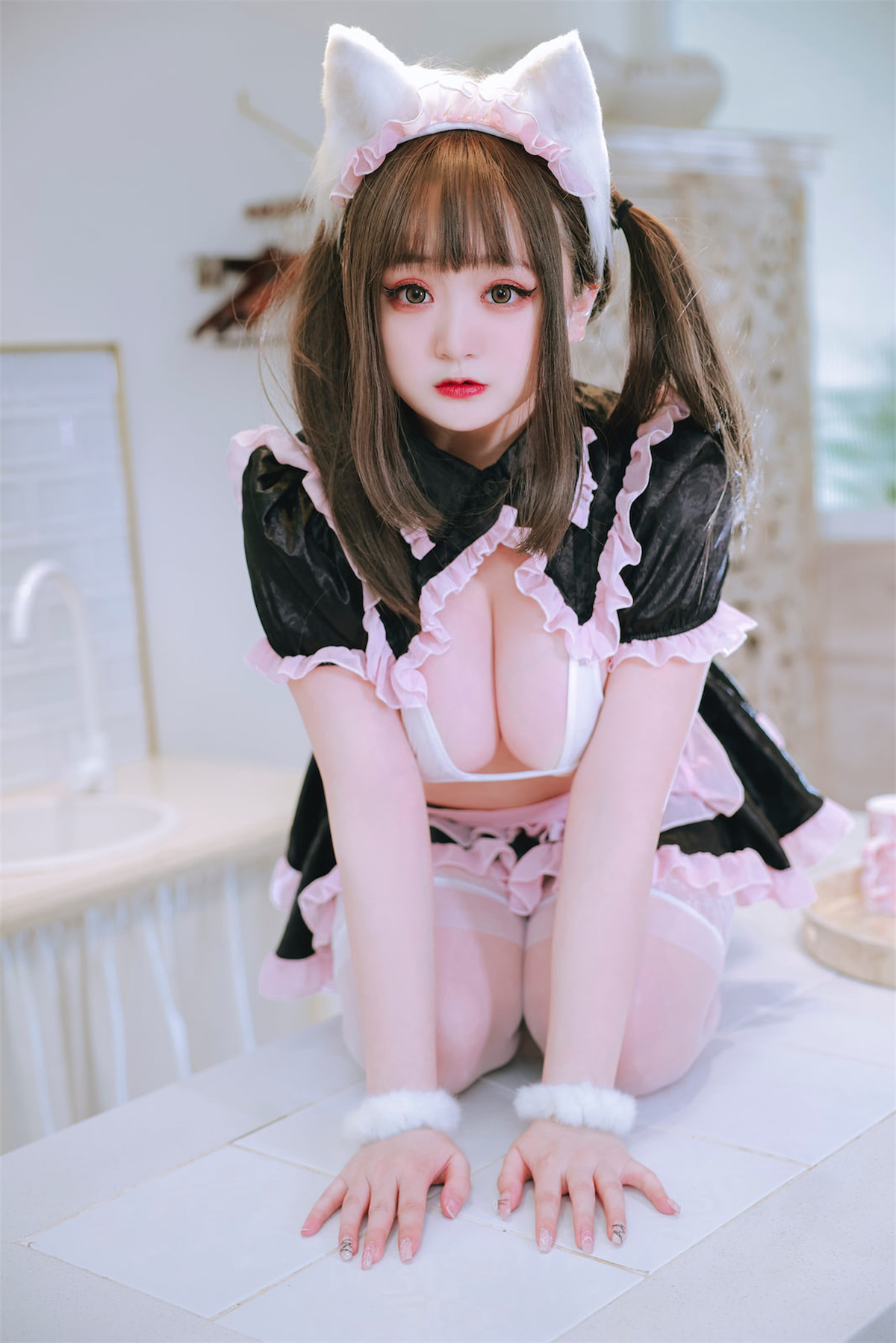 Cosplay 恩田直幸 猫耳黑粉女仆