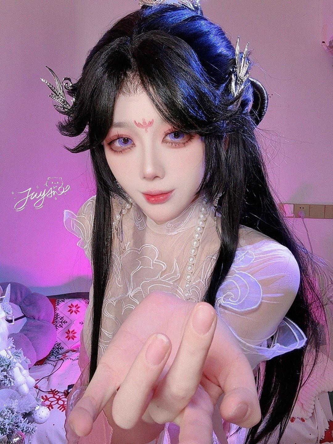 九言玉玲珑丽娘古风白纱Cosplay