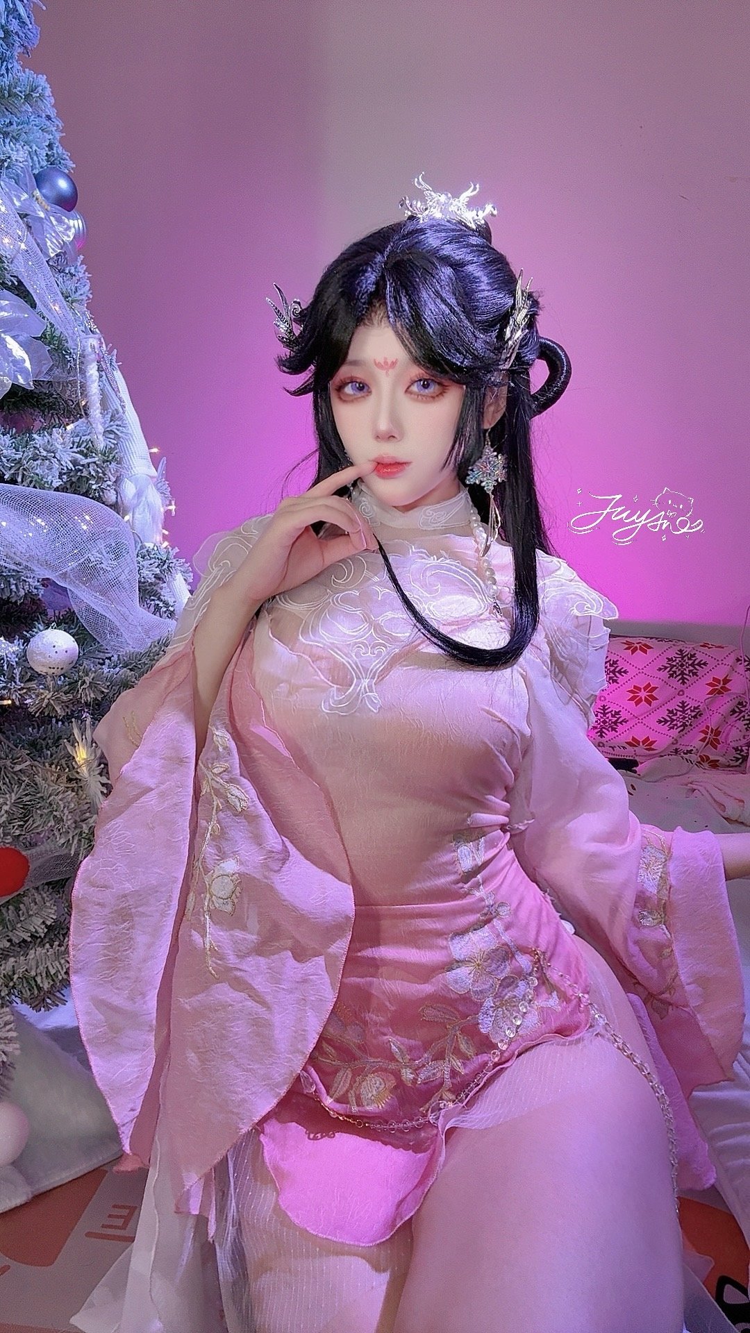 九言玉玲珑丽娘古风白纱Cosplay