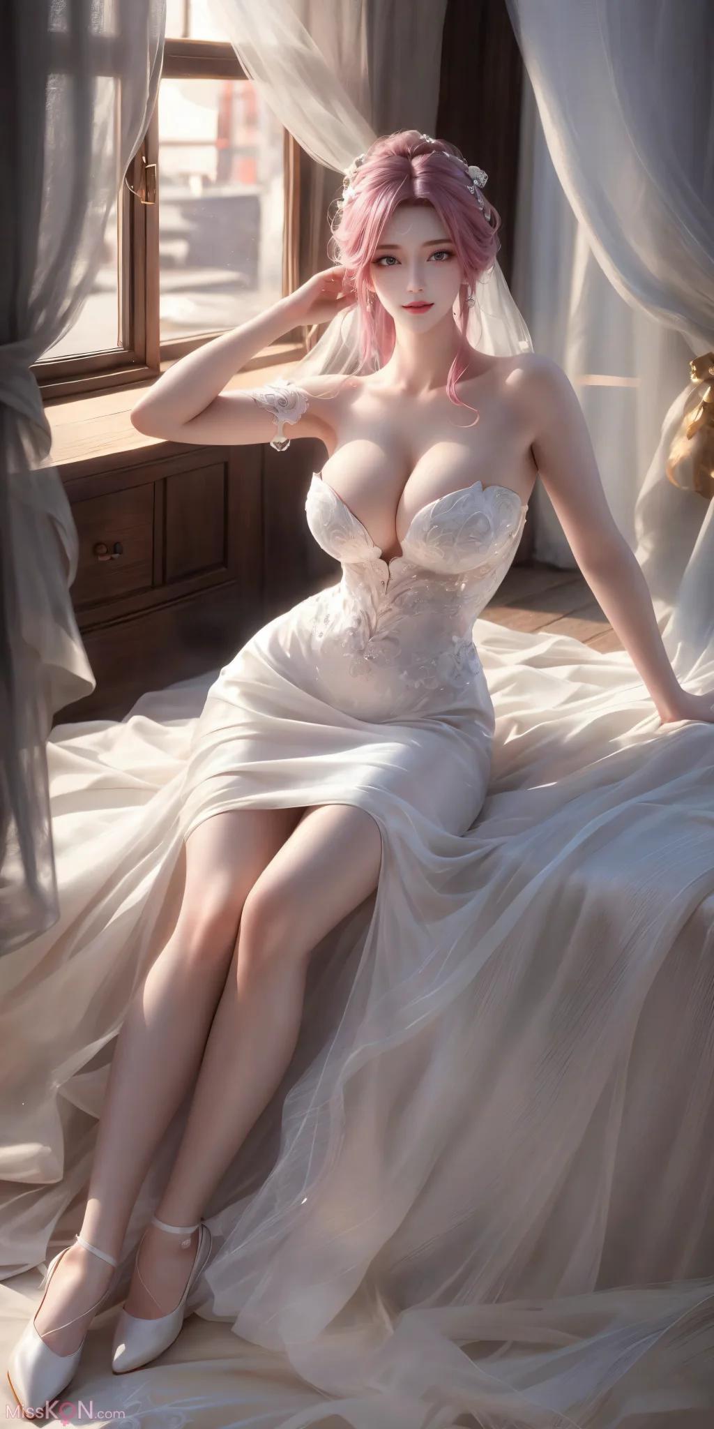 AI生成 星辰變 絕美婚紗姜立 (70 張照片)