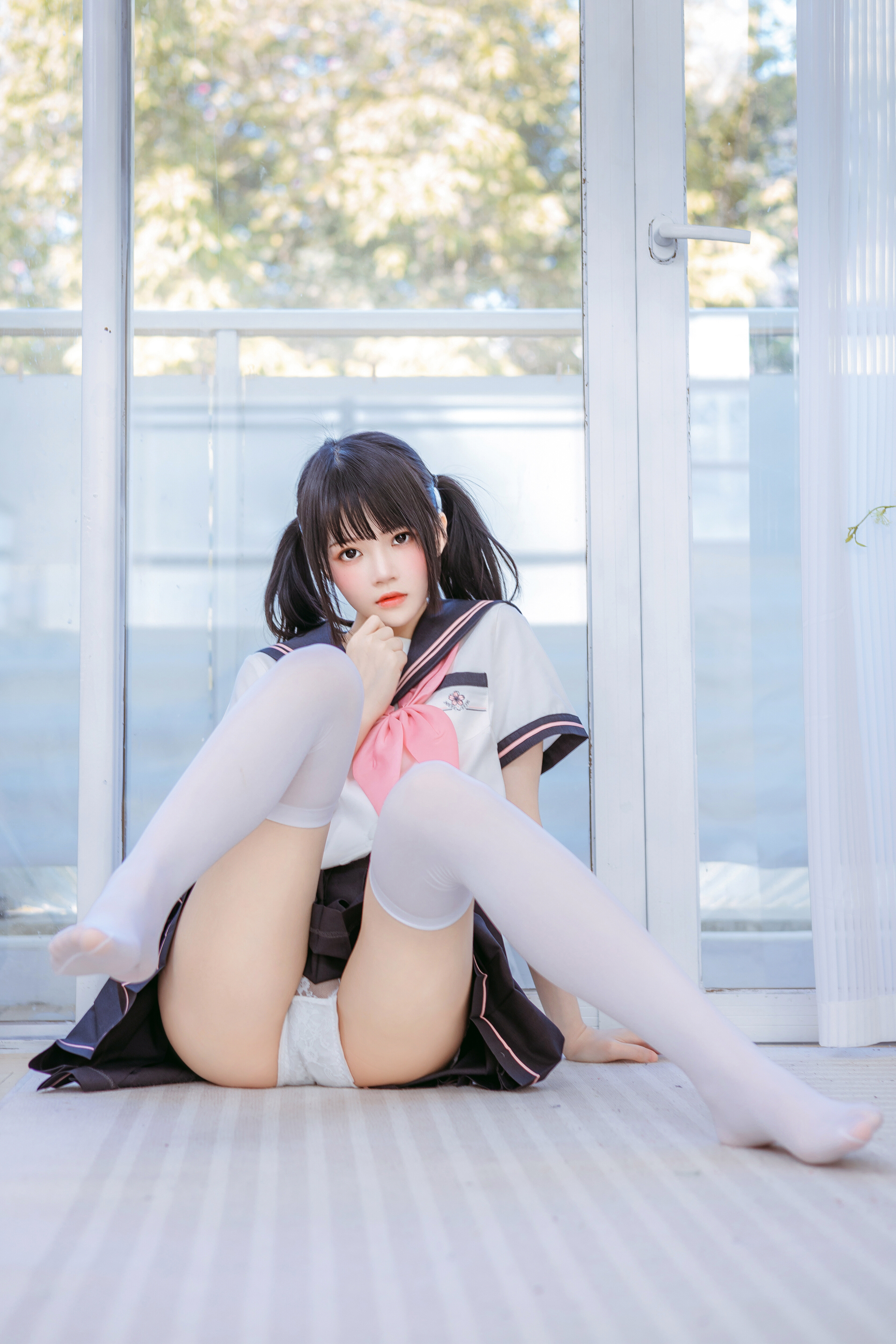 桜桃喵 #白丝 #双马尾 #蕾丝 #美腿 #唯美