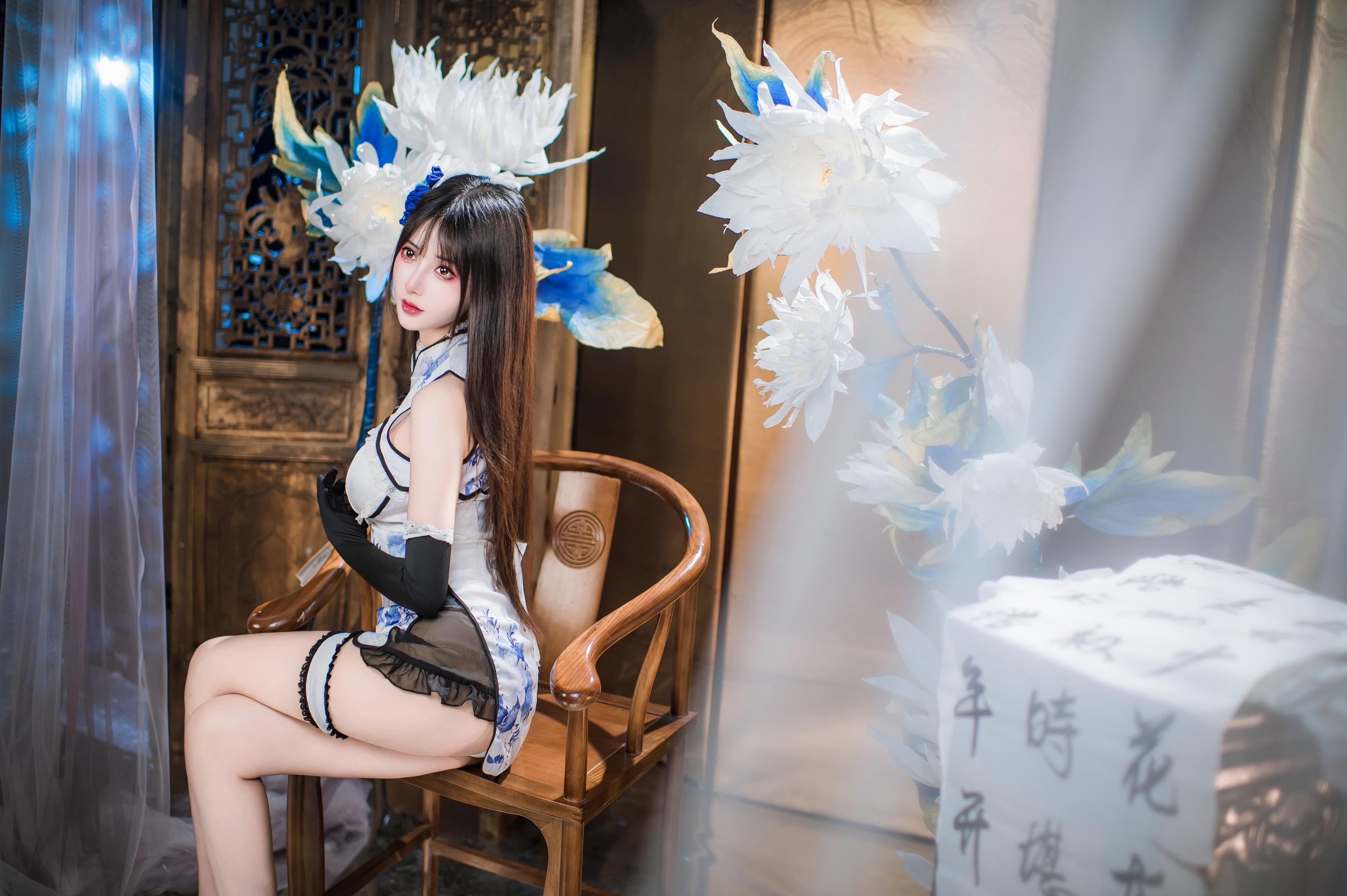 羽生三未 - 瓶儿 青花瓷旗袍
