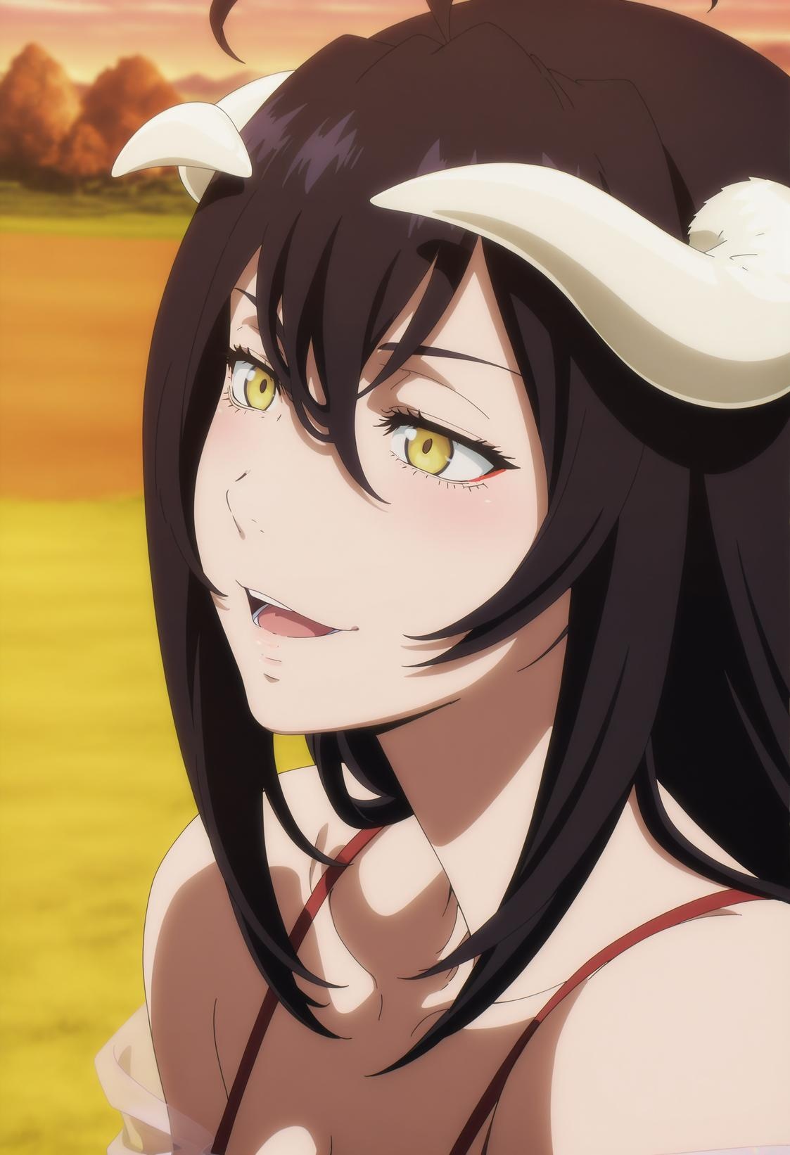 AI Generated Anime Girl - 雅儿贝德 Albedo 纯白恶魔女仆 黑丝吊带开裆 翅膀全开 肉感无修正 49P