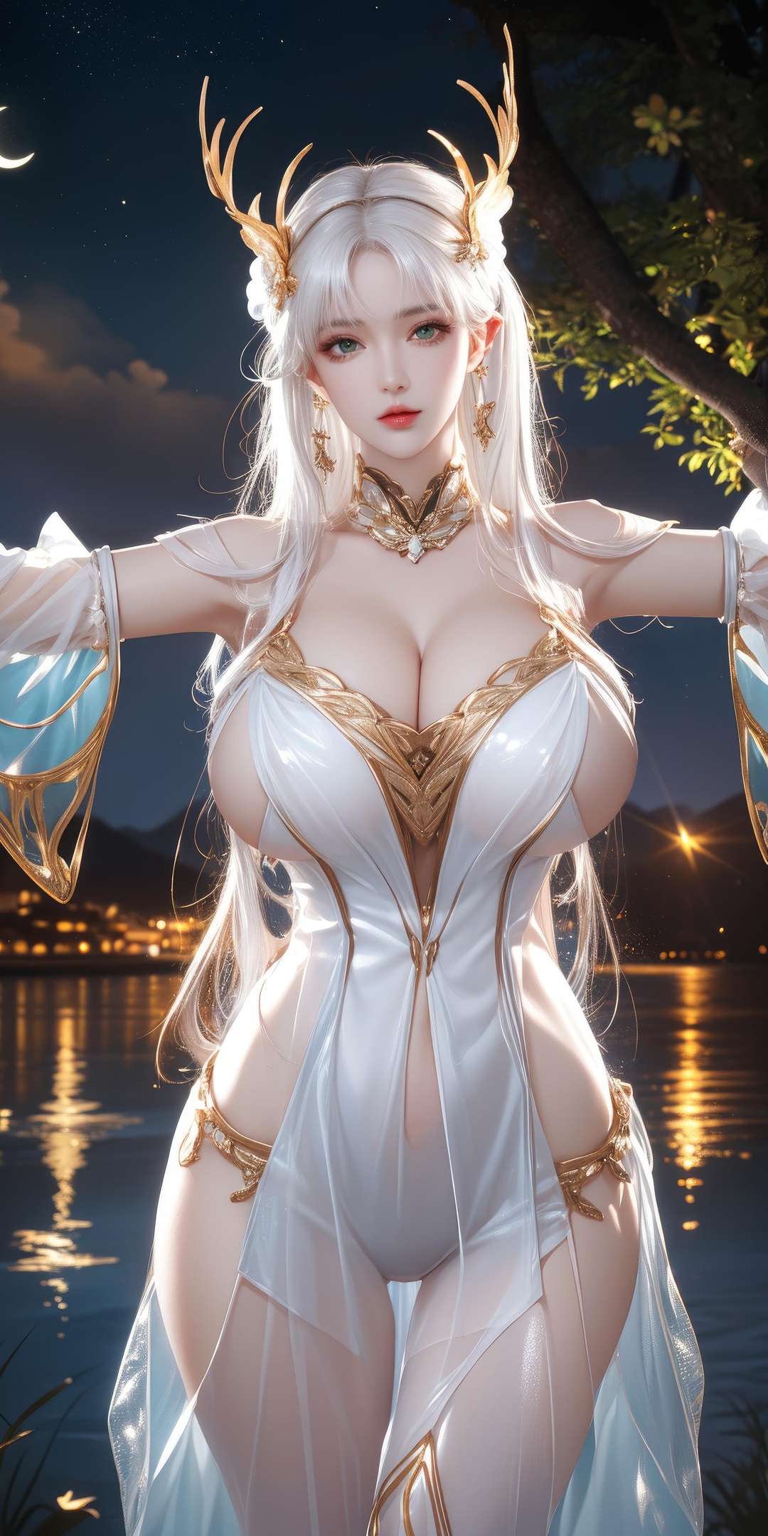 AI生成アニメ少女 - [拟真写实] 貂蝉 金色の真夏の夜の夢 紫髪の舞姫ビキニ 黒ストッキング開脚極致肉感無修正 66P