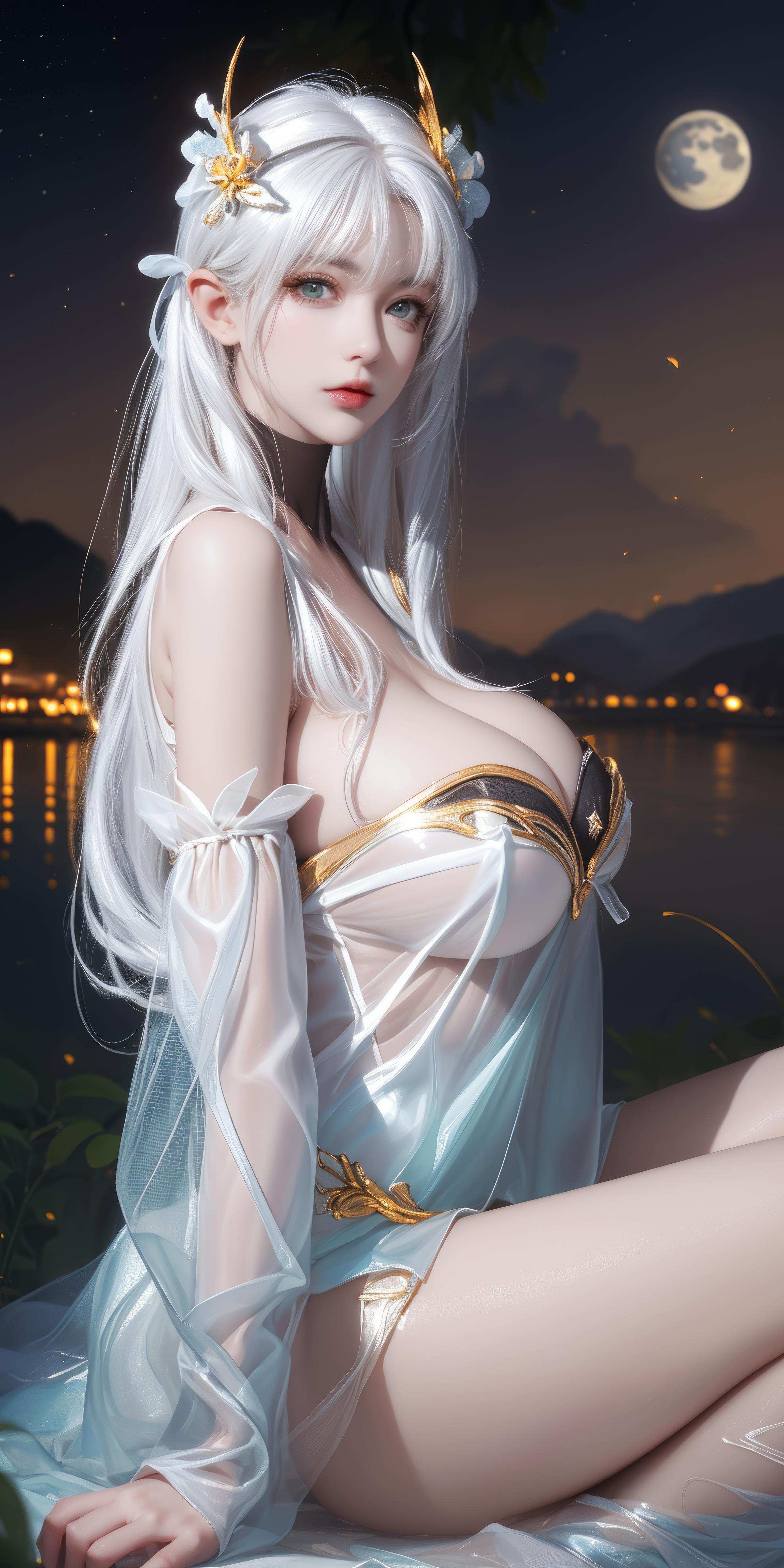 AI生成アニメ少女 - [拟真写实] 貂蝉 金色の真夏の夜の夢 紫髪の舞姫ビキニ 黒ストッキング開脚極致肉感無修正 66P