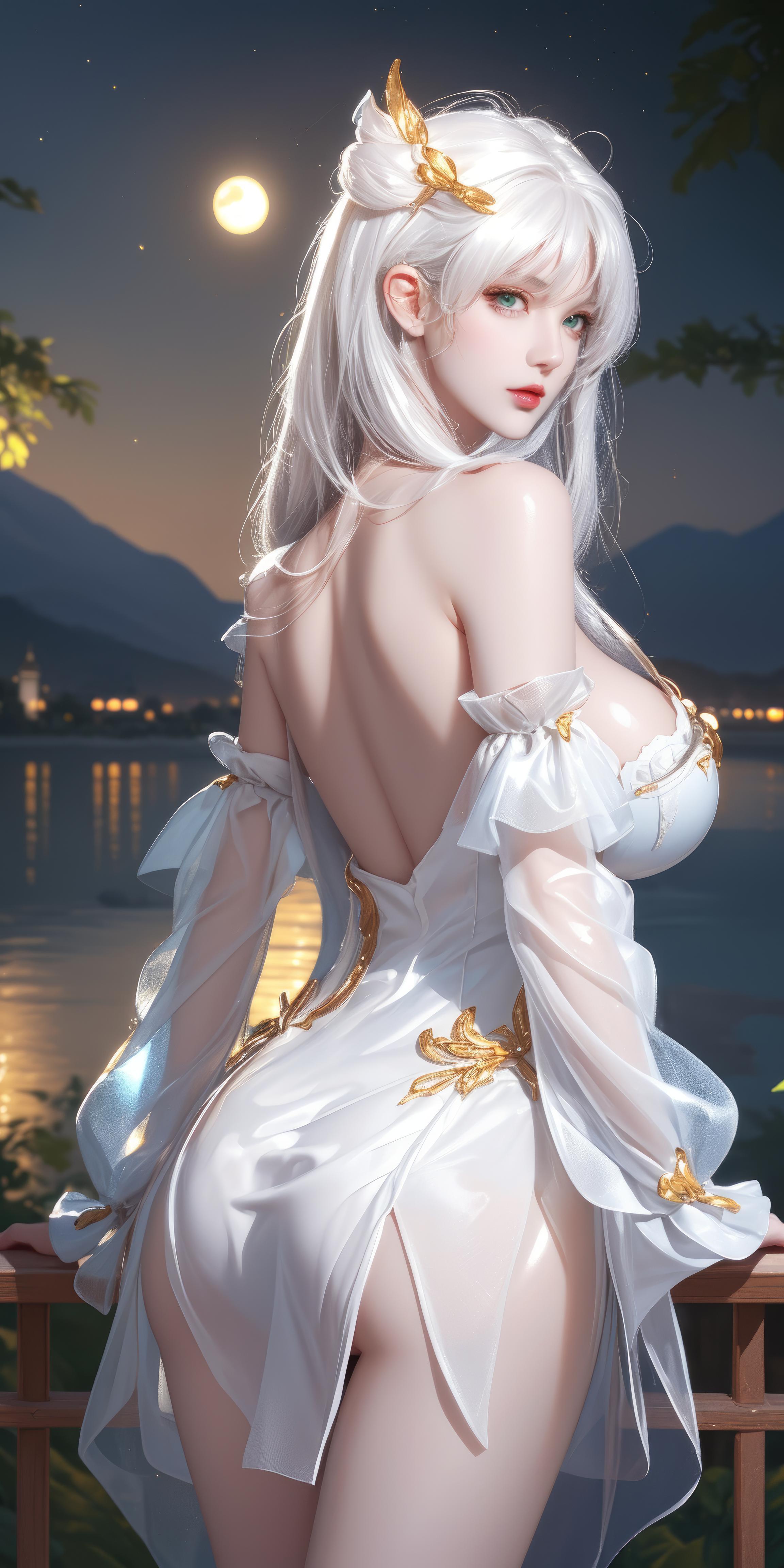 AI生成アニメ少女 - [拟真写实] 貂蝉 金色の真夏の夜の夢 紫髪の舞姫ビキニ 黒ストッキング開脚極致肉感無修正 66P