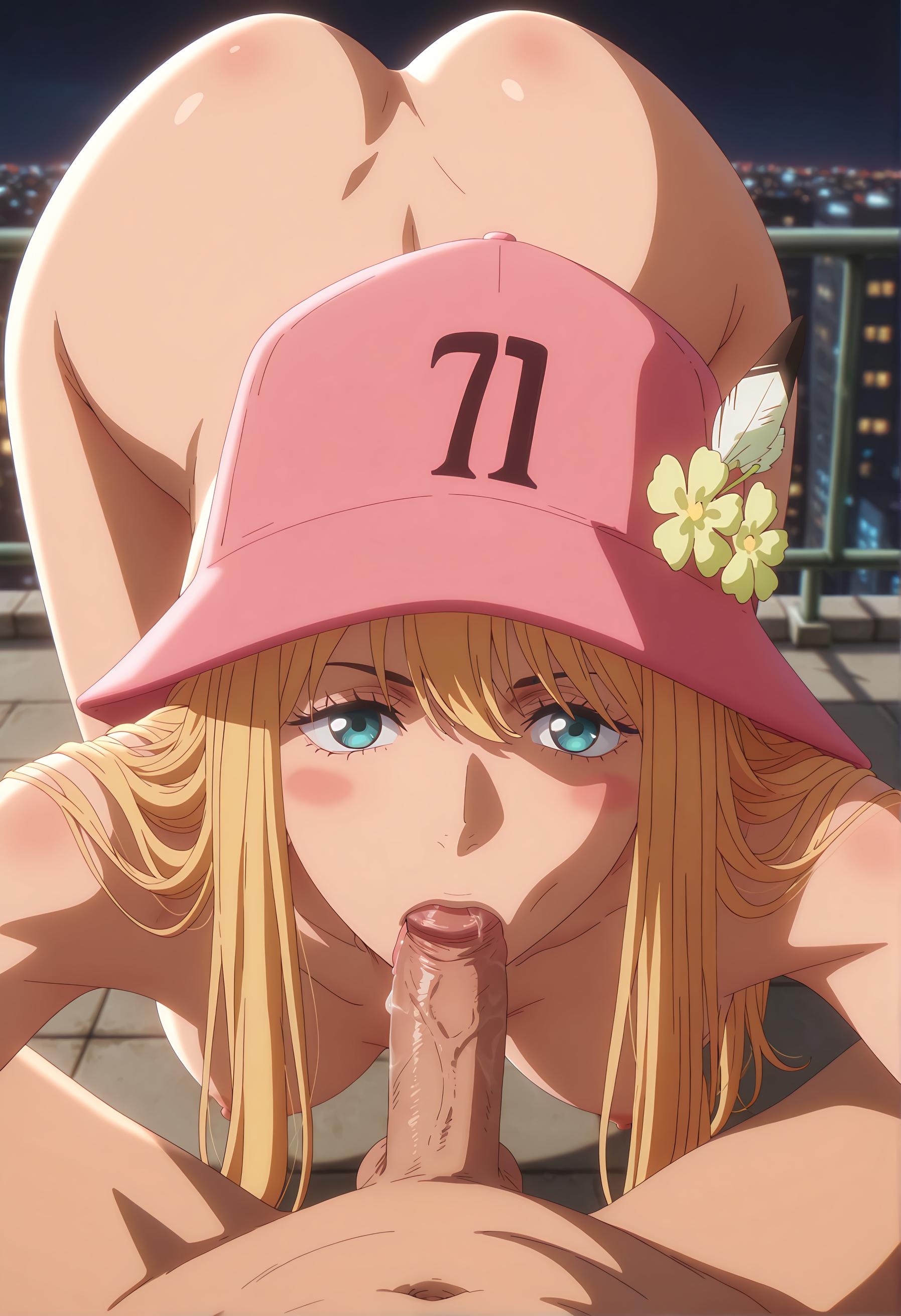 AI Generated Anime Girl - [2D] 孔雀 Kujaku (One Piece) 金发海军鞭子女 紧身军装开档黑丝 鞭打调教肉感无修正 15P