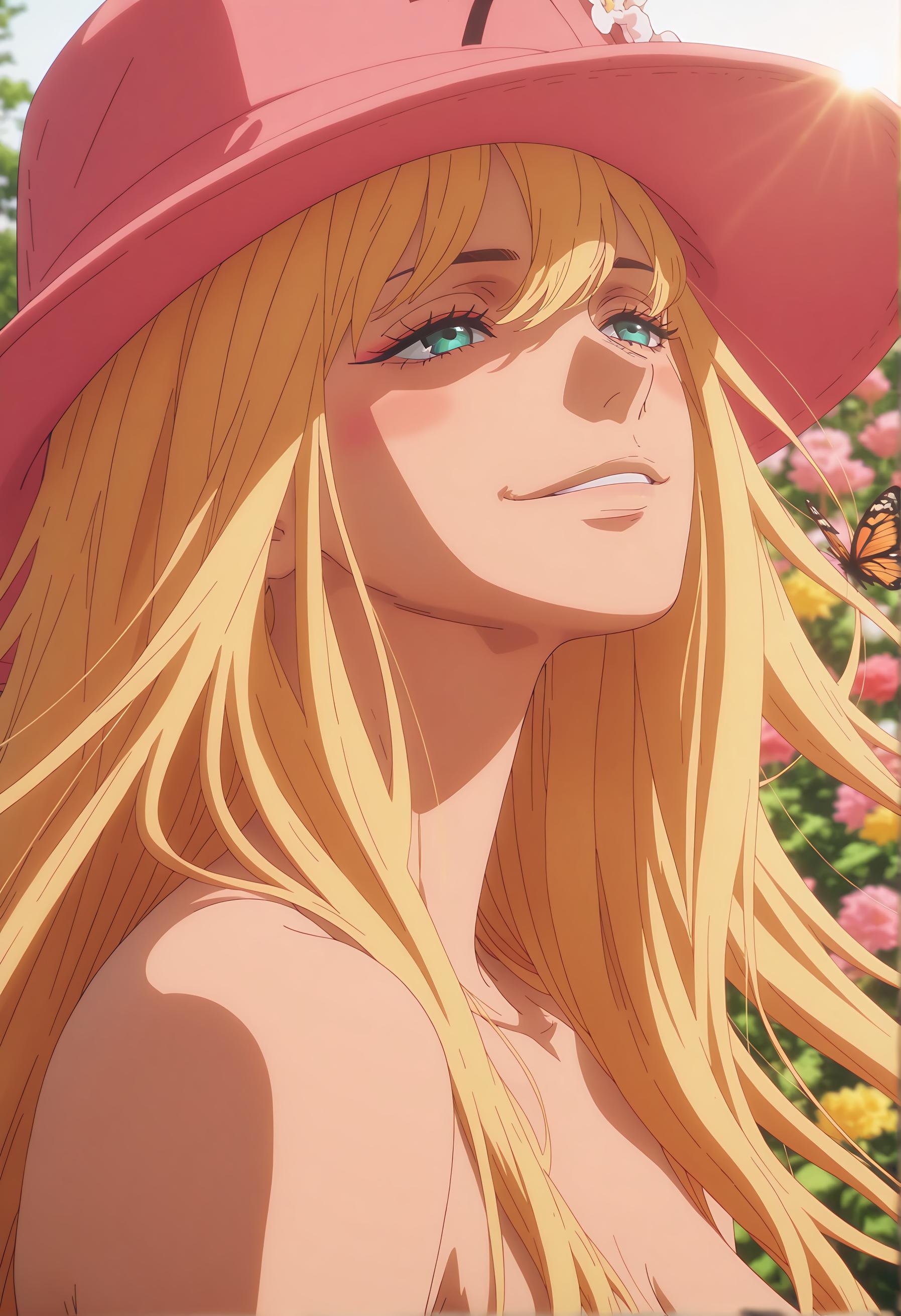 AI Generated Anime Girl - [2D] 孔雀 Kujaku (One Piece) 金发海军鞭子女 紧身军装开档黑丝 鞭打调教肉感无修正 15P