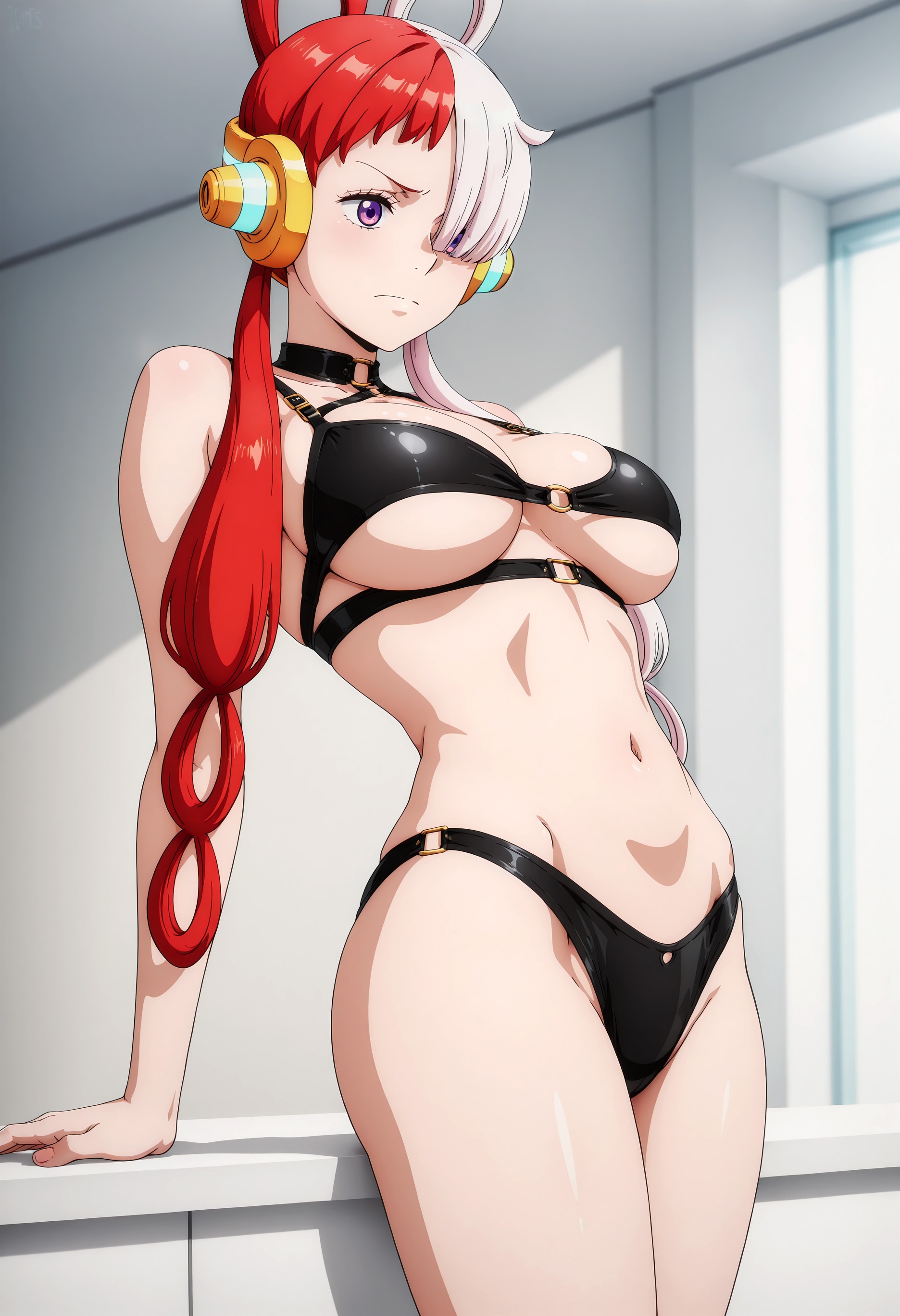 AI Generated Anime Girl - [2D] 乌塔 Uta (航海王：红发歌姬) 红发巨乳歌姬舞台装撕裂 黑丝开档音乐诱惑肉感无修正 47P