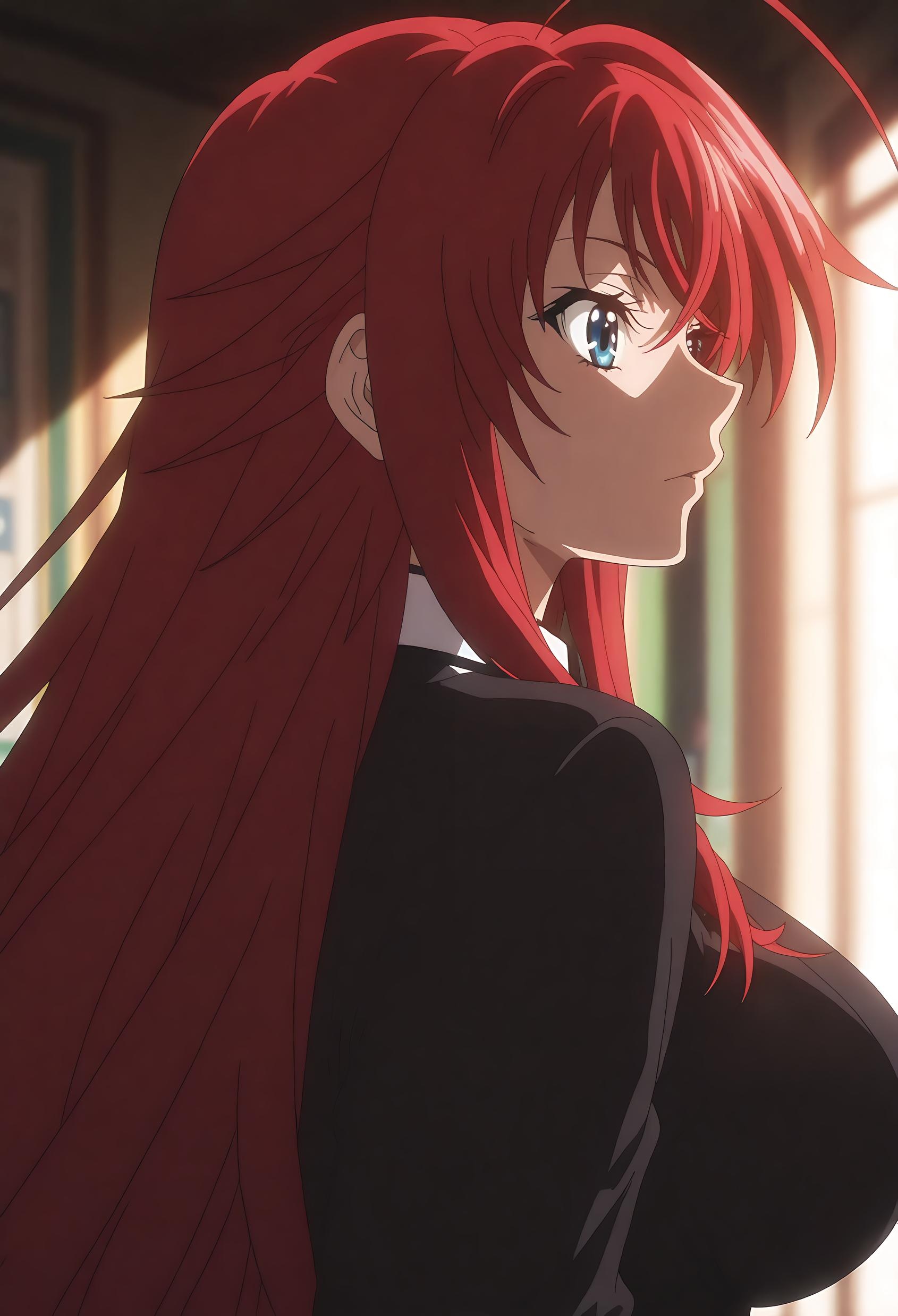 AI Generated Anime Girl - [2D] 莉雅丝·吉蒙里 Rias Gremory 红发巨乳恶魔千金 制服撕裂开档黑丝 极致肉感无修正 66P