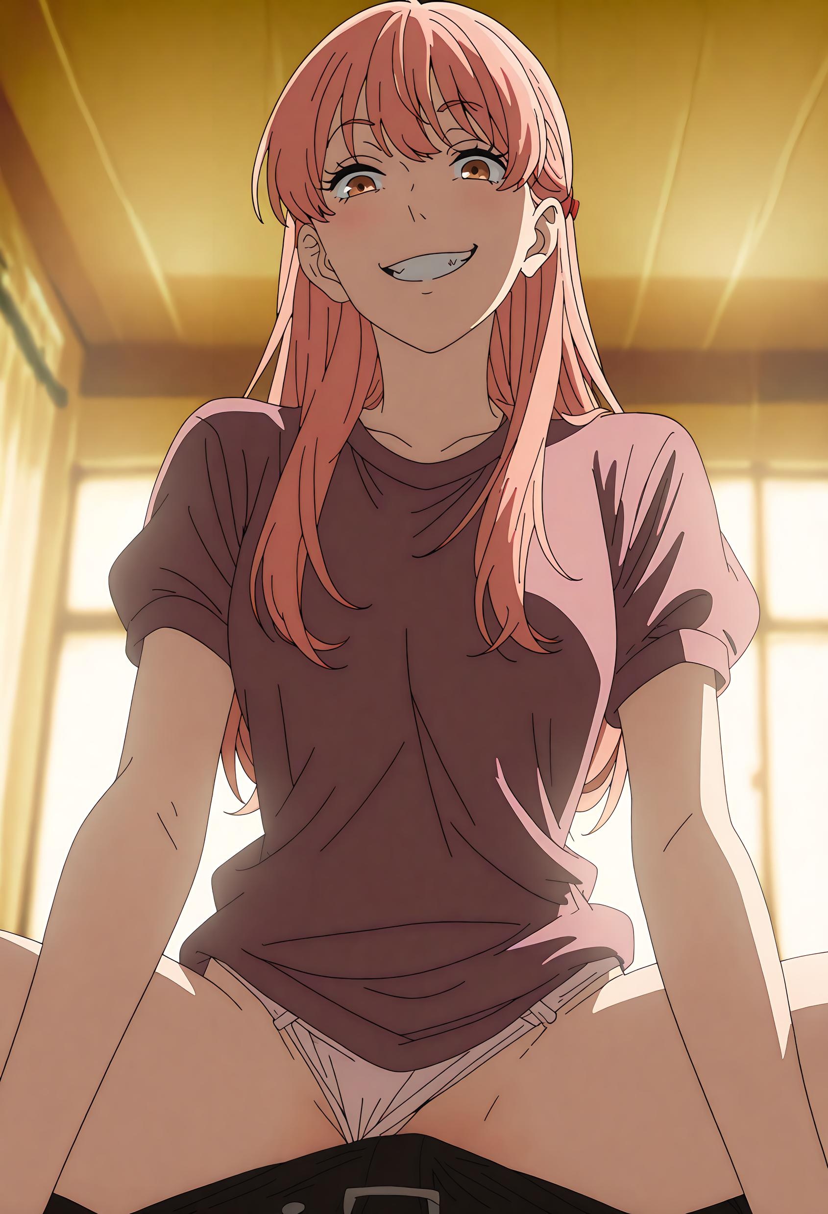 AI Generated Anime Girl - [2D] 桃濑成海 Narumi Momose (Wotakoi) 黑发校服少女 黑丝开档 娇喘肉感无修正 37P