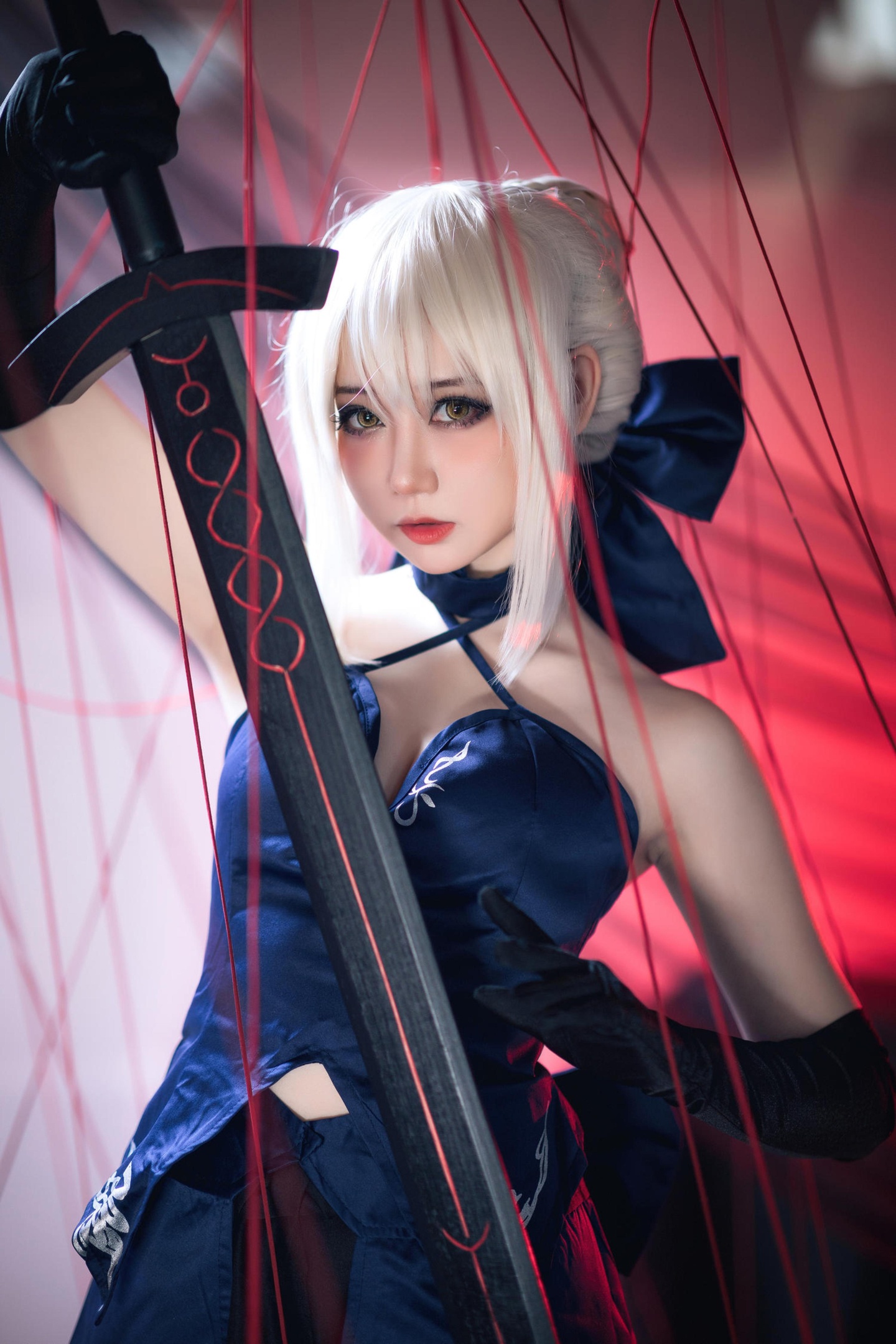 [cosplay] 焖焖碳 - cos 黑贞德：真人写实黑化复仇者龙娘 撕裂旗袍巨乳黑丝开档 极致堕落无修正调教 72P