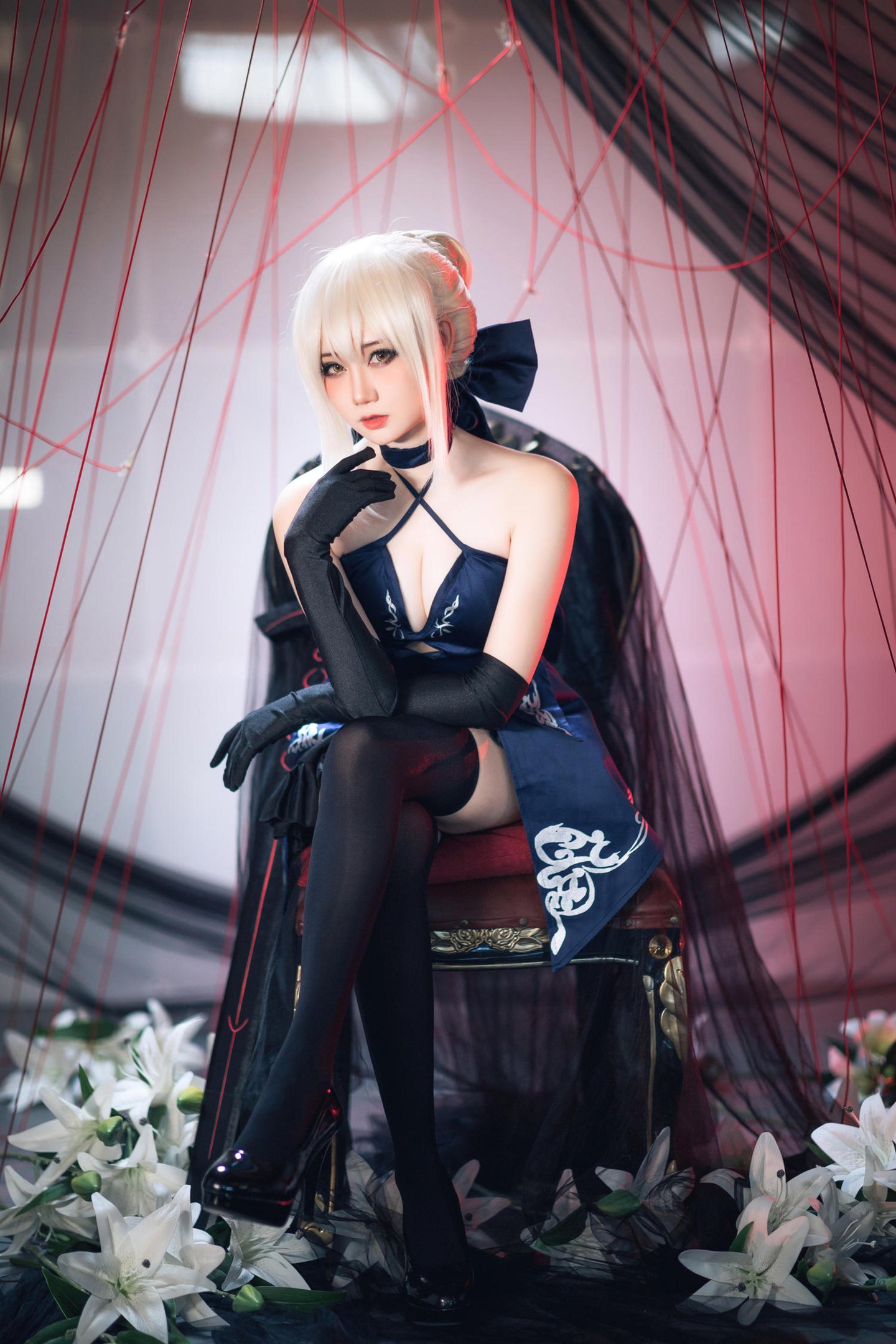 [cosplay] 焖焖碳 - cos 黑贞德：真人写实黑化复仇者龙娘 撕裂旗袍巨乳黑丝开档 极致堕落无修正调教 72P