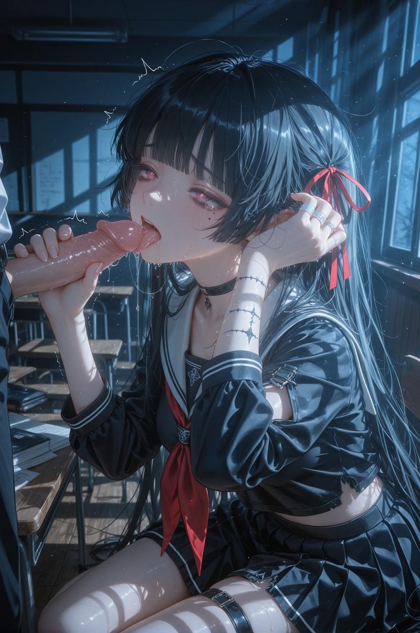 AI Generated Anime Girl - [2D] 朽叶千咲Chisa1：Celistria棕色长发巨乳多角色 学生护士女仆兔女郎透明薄纱 裸围裙开档诱惑 140P