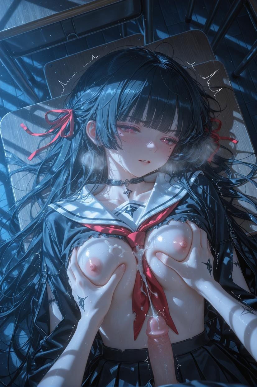 AI Generated Anime Girl - [2D] 朽叶千咲Chisa1：Celistria棕色长发巨乳多角色 学生护士女仆兔女郎透明薄纱 裸围裙开档诱惑 140P