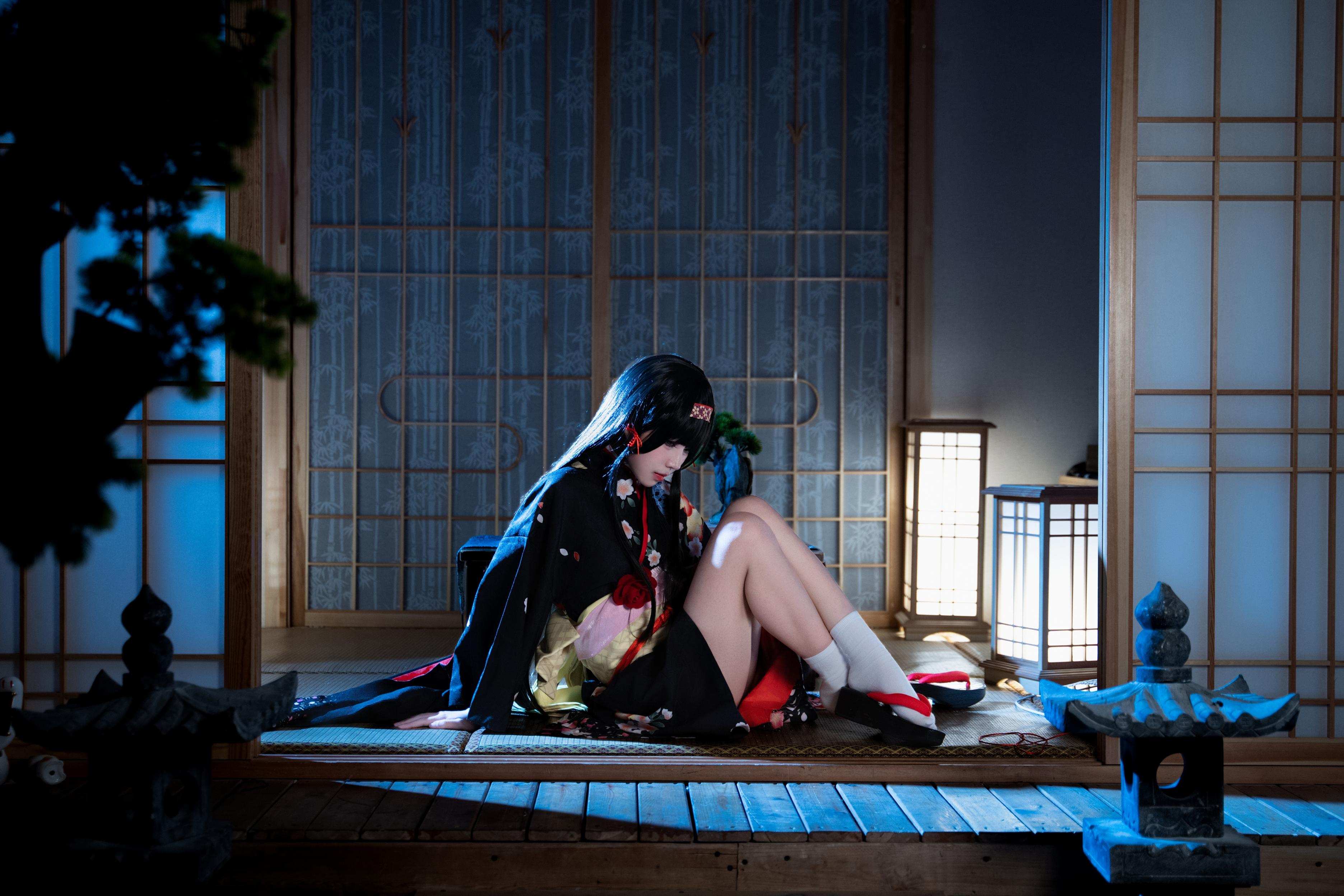 [cosplay] 清水凪 - [真人写实] cos 莲华：白发兽耳猫娘御姐 巨乳黑丝开档湿身透视 62P
