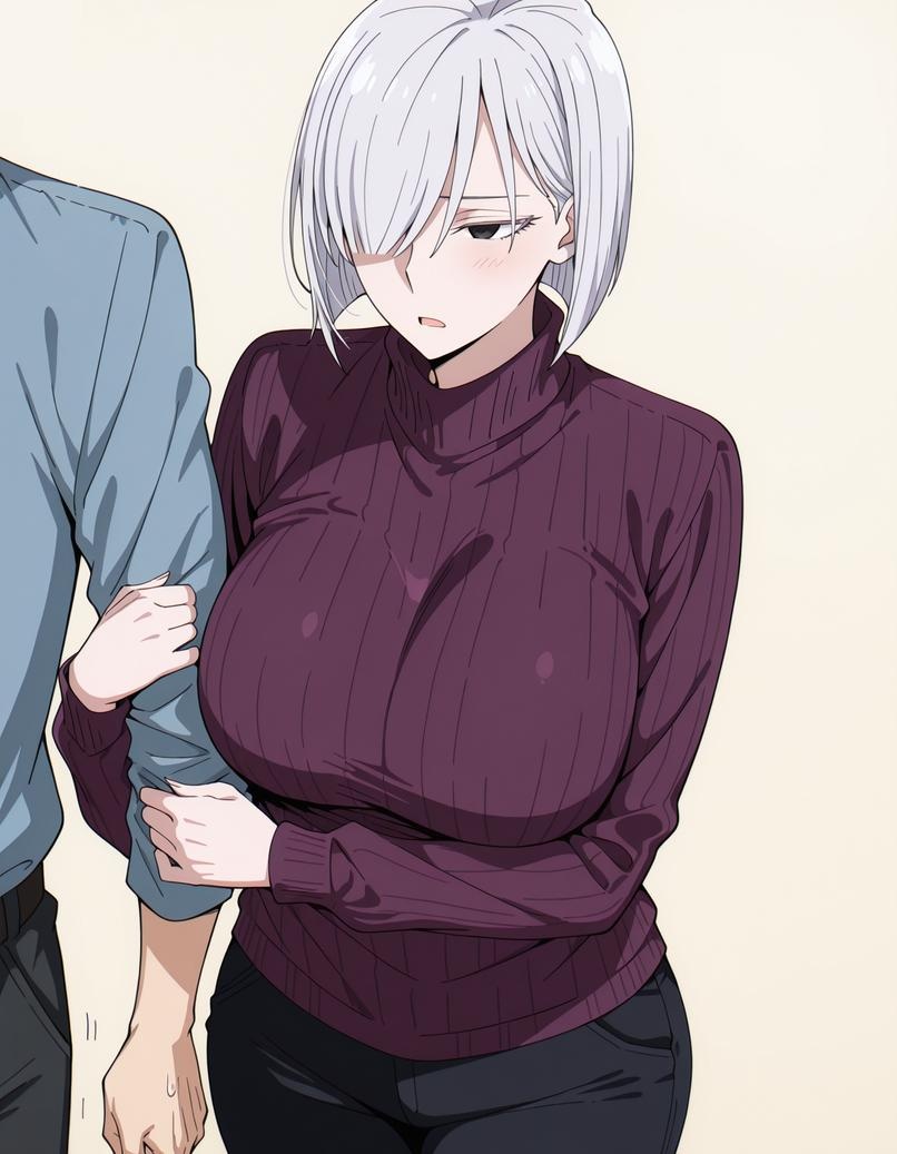 AI Generated Anime Girl - Fiona frost：金发巨乳多角色 学生兔女郎裸围裙透明薄纱 马赛克诱惑 41P