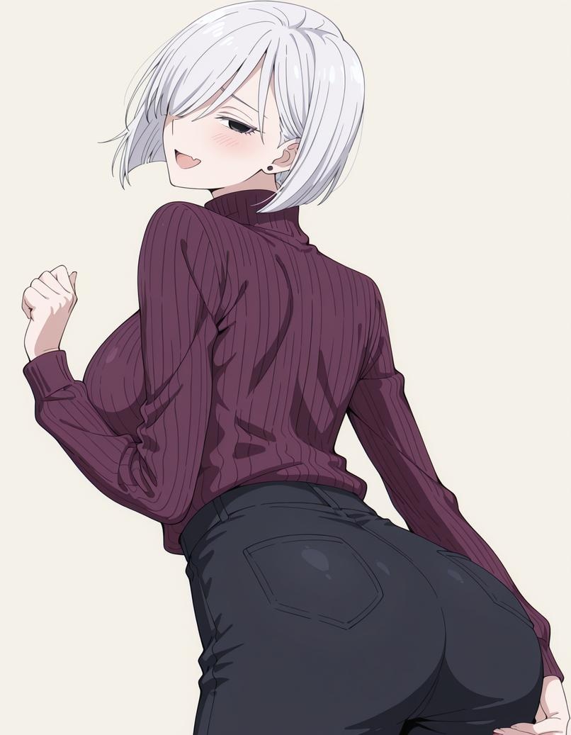 AI Generated Anime Girl - Fiona frost：金发巨乳多角色 学生兔女郎裸围裙透明薄纱 马赛克诱惑 41P